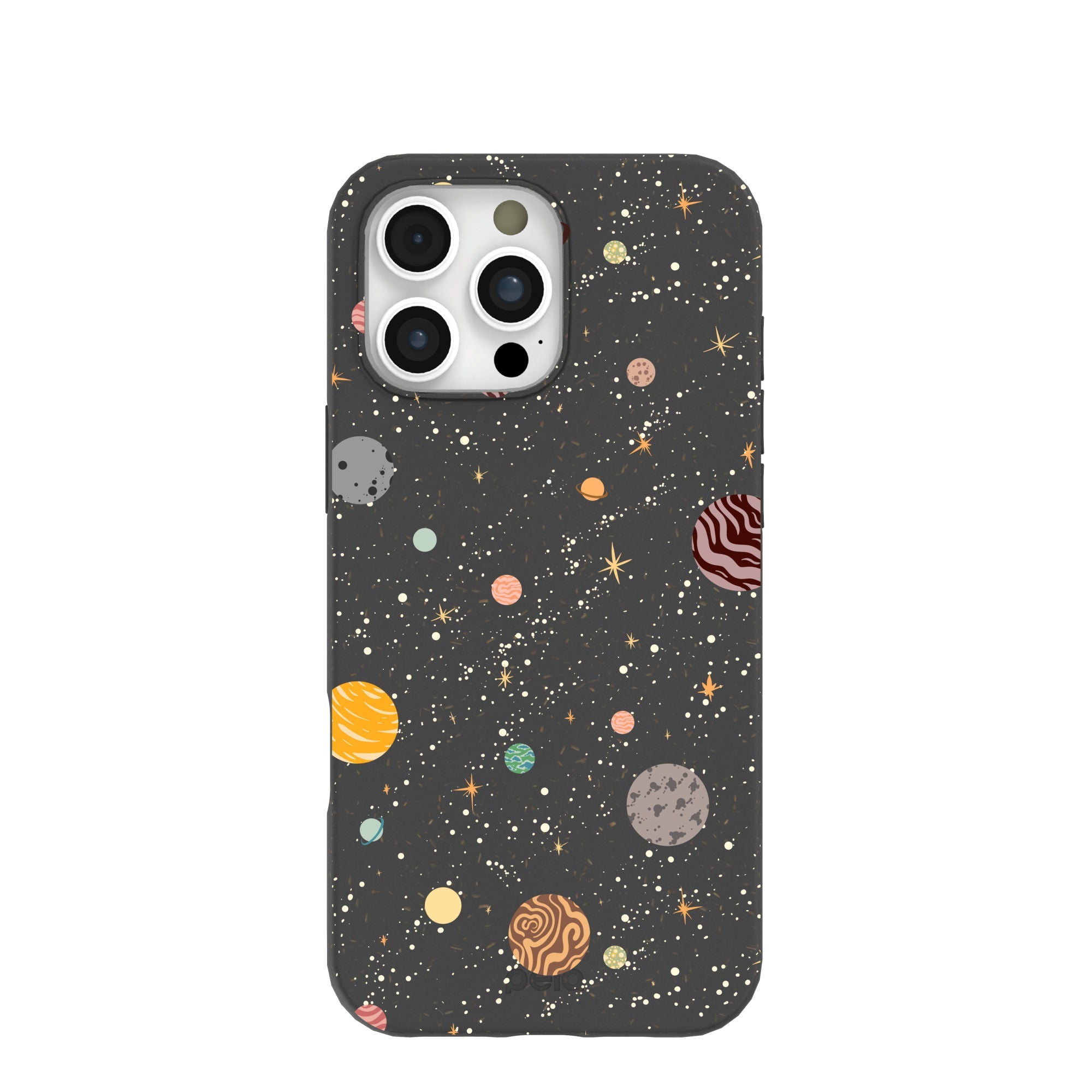 Black Galactic Glow iPhone 16 Pro Max Case Refurbished - Pela Case refurbished available on Cerqular