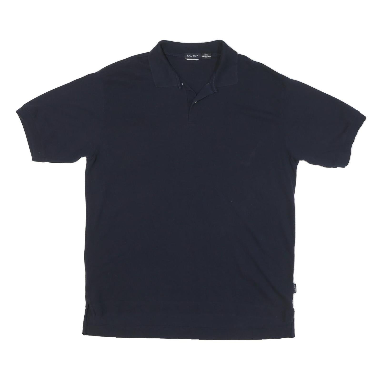 NAUTICA Mens Navy Blue Short Sleeve Plain XL Cotton Blend Polo Shirt Refurbished - N/A refurbished available on Cerqular