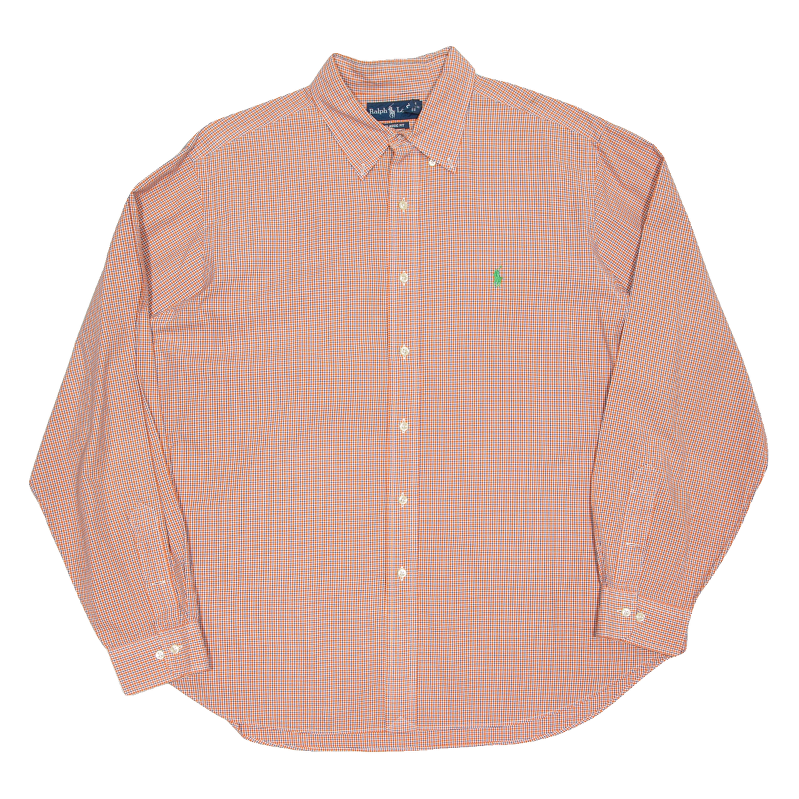 RALPH LAUREN Mens Shirt Orange Check Long Sleeve XL Refurbished - N/A refurbished available on Cerqular