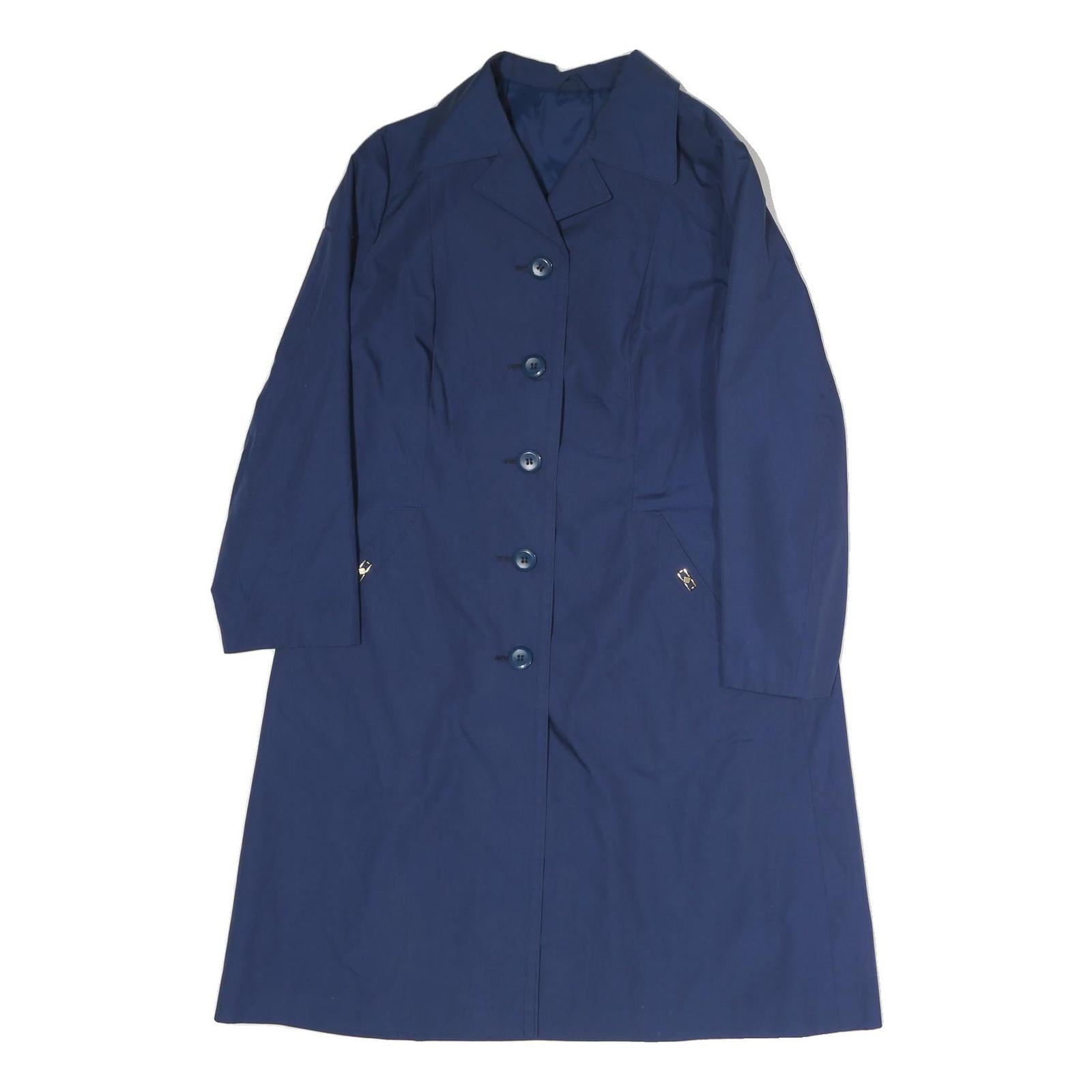 Womens Blue Plain Button Cotton Regular Jacket L Classic Button Closure Refurbished - N/A refurbished available on Cerqular