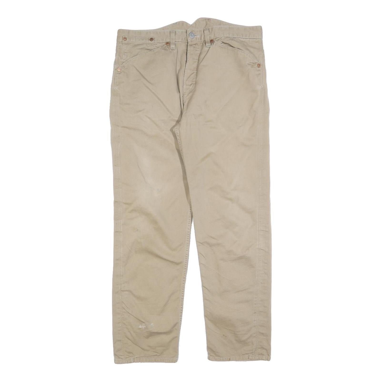Buy LEVI'S Mens Beige Cotton Blend Relaxed Straight Trousers W34 L30 Casual Button Refurbished - $29.89 LEVI'S Mens Beige Cotton Blend Relaxed Straight Trousers W34 L30 Casual Button Refurbished - N/A refurbished available on Cerqular