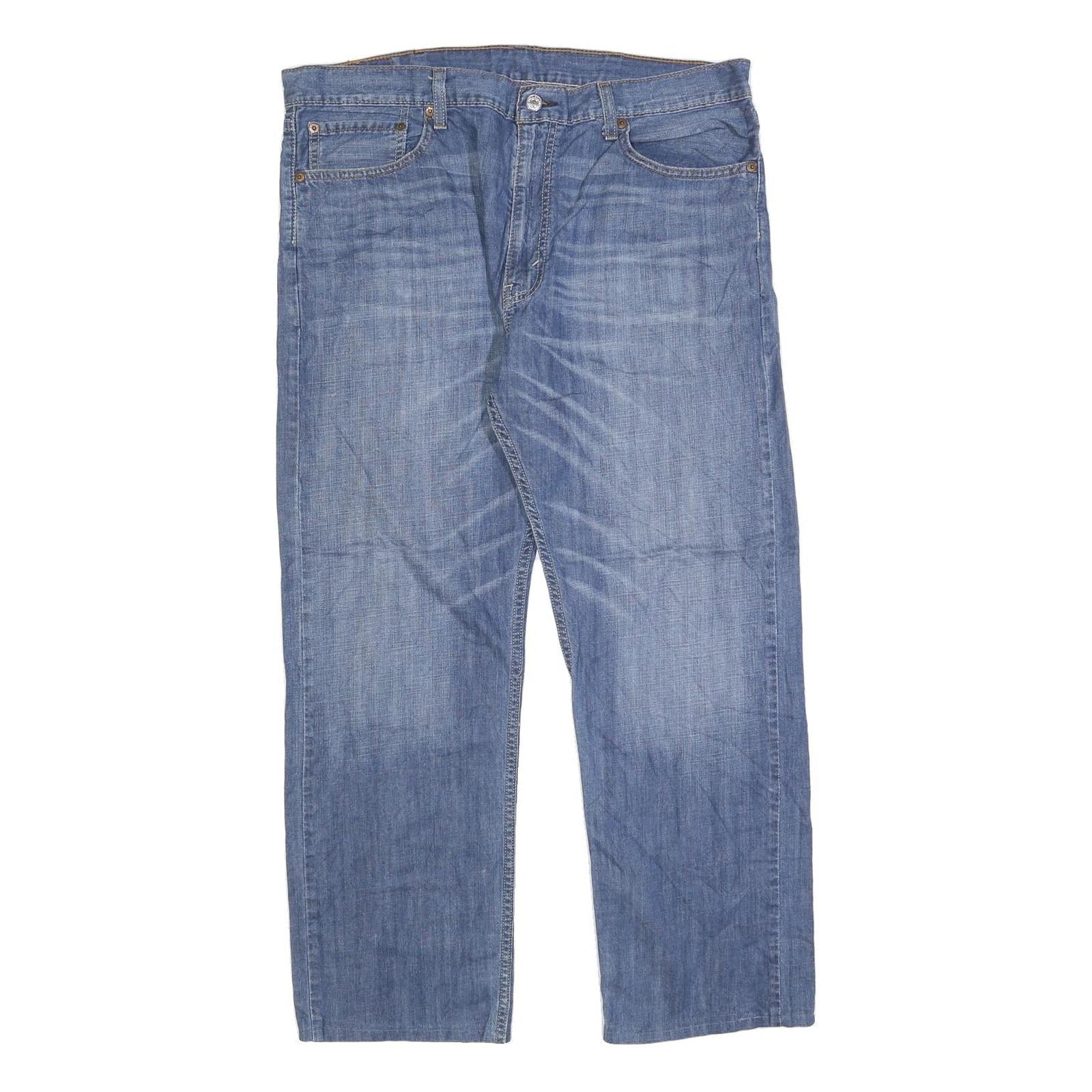 LEVI'S 505 Mens Jeans Blue Regular Straight Denim Medium W38 L28 Classic Zip Refurbished - N/A refurbished available on Cerqular