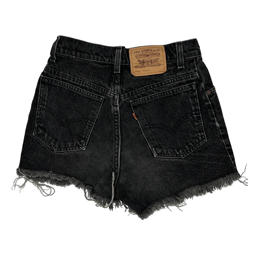 Buy Orange Tab Levis Denim Shorts - 26W UK 6 Black Cotton Refurbished - $32.15 Orange Tab Levis Denim Shorts - 26W UK 6 Black Cotton Refurbished - Thrifted (note: this is a term often used to describe second- refurbished available on Cerqular