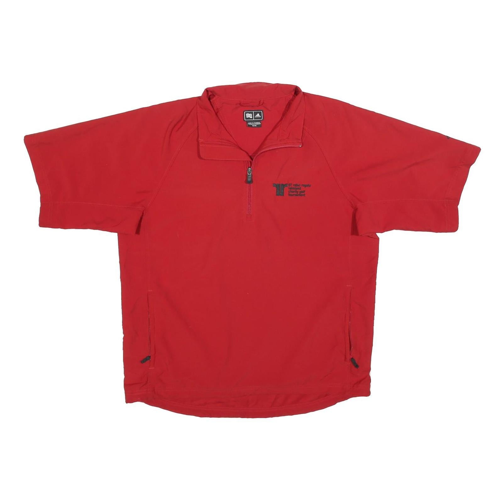 ADIDAS Mens Red Polyester Blend T-Shirt M Short Sleeve Half Zip Athletic Sports Refurbished - N/A refurbished available on Cerqular
