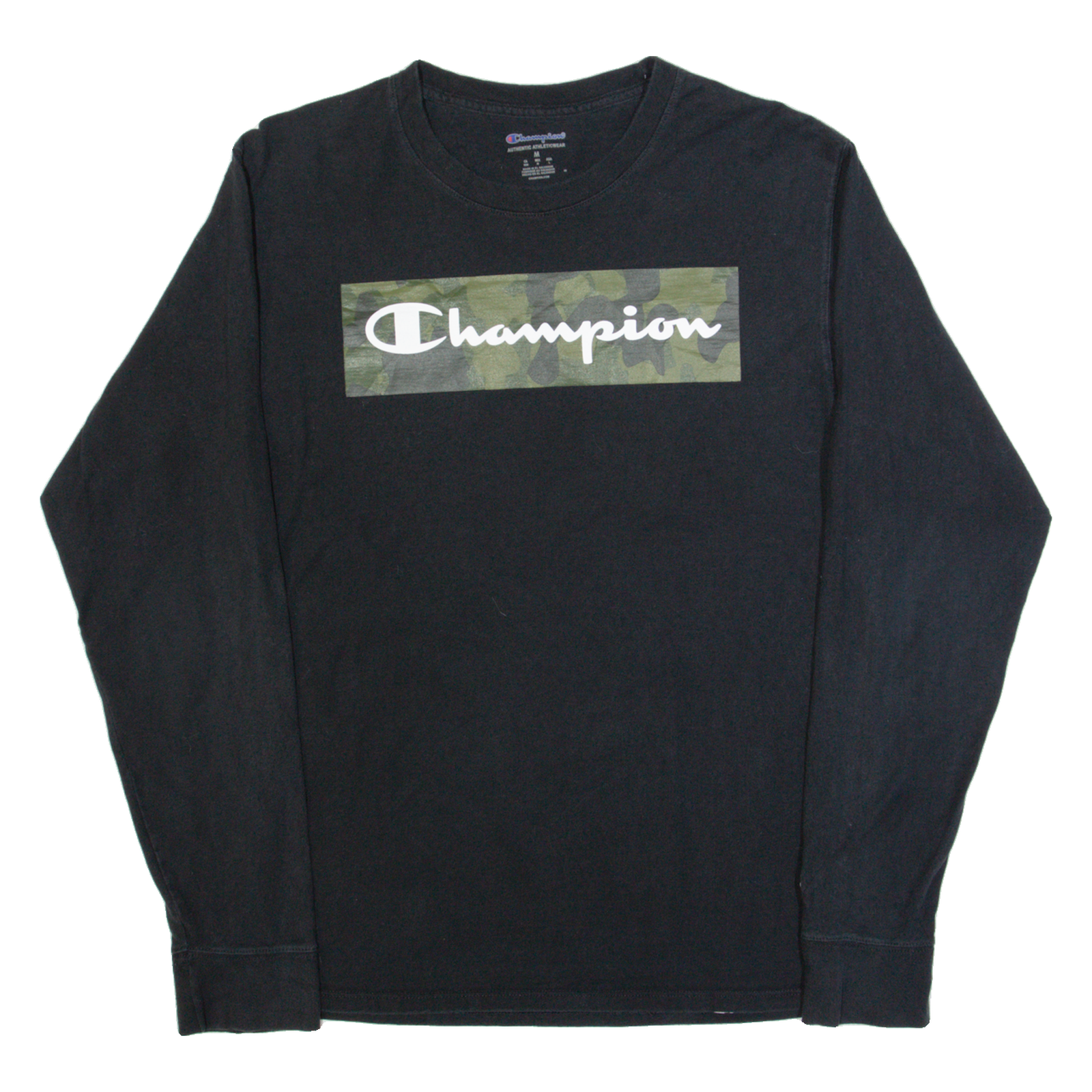 CHAMPION Mens T-Shirt Black Long Sleeve M Refurbished - N/A refurbished available on Cerqular