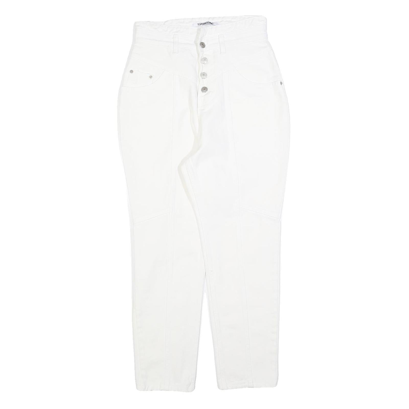 TOP DRESSING Womens White Regular Jeans Denim Button W27 L26 Classic Cotton Refurbished - N/A refurbished available on Cerqular