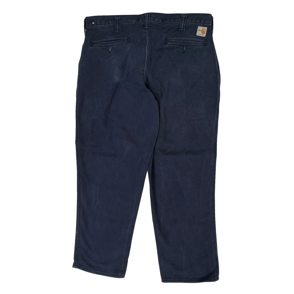 Carhartt Trousers - 36W 30L Navy Cotton Refurbished - Thrifted (note: this is a term often used to describe second- refurbished available on Cerqular
