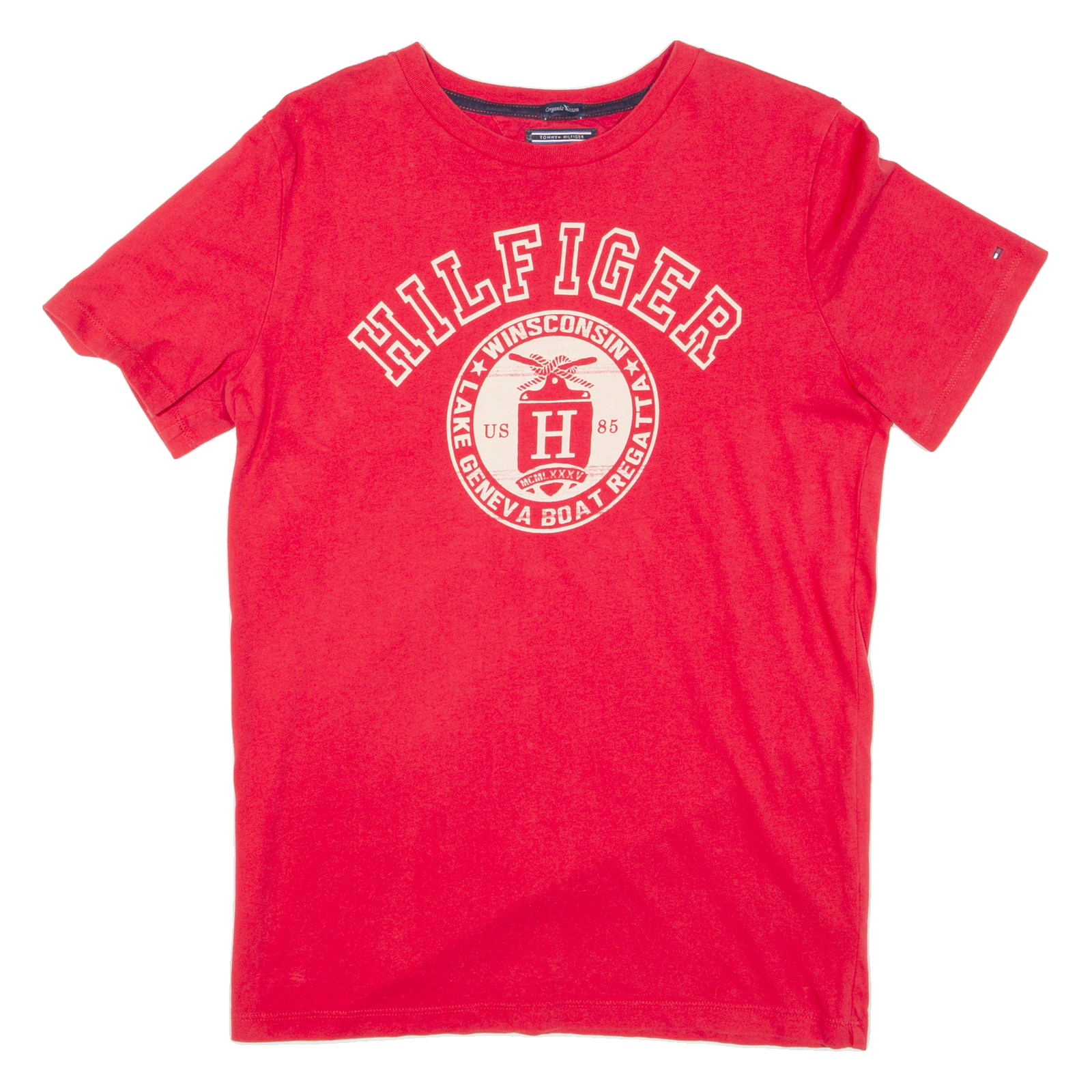 TOMMY HILFIGER Womens T-Shirt Red USA S Refurbished - N/A refurbished available on Cerqular