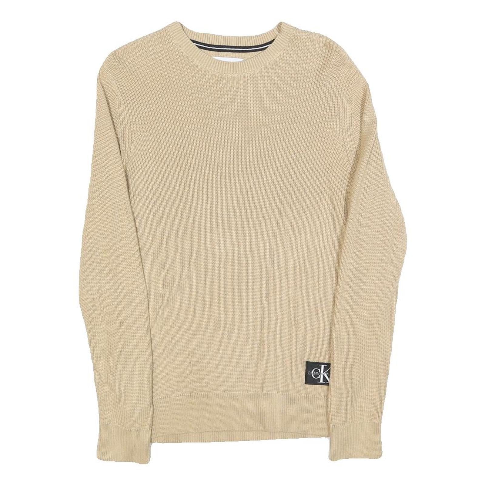 Buy CALVIN KLEIN JEANS Womens Beige Plain Cotton Basic Knit Jumper M Soft Comfort Refurbished - $33.79 CALVIN KLEIN JEANS Womens Beige Plain Cotton Basic Knit Jumper M Soft Comfort Refurbished - N/A refurbished available on Cerqular