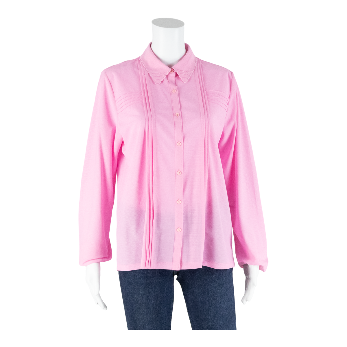 SERGIO DI LAURENTI Semi Sheer Womens Blouse Shirt Pink Collared Long Sleeve M Refurbished - N/A refurbished available on Cerqular