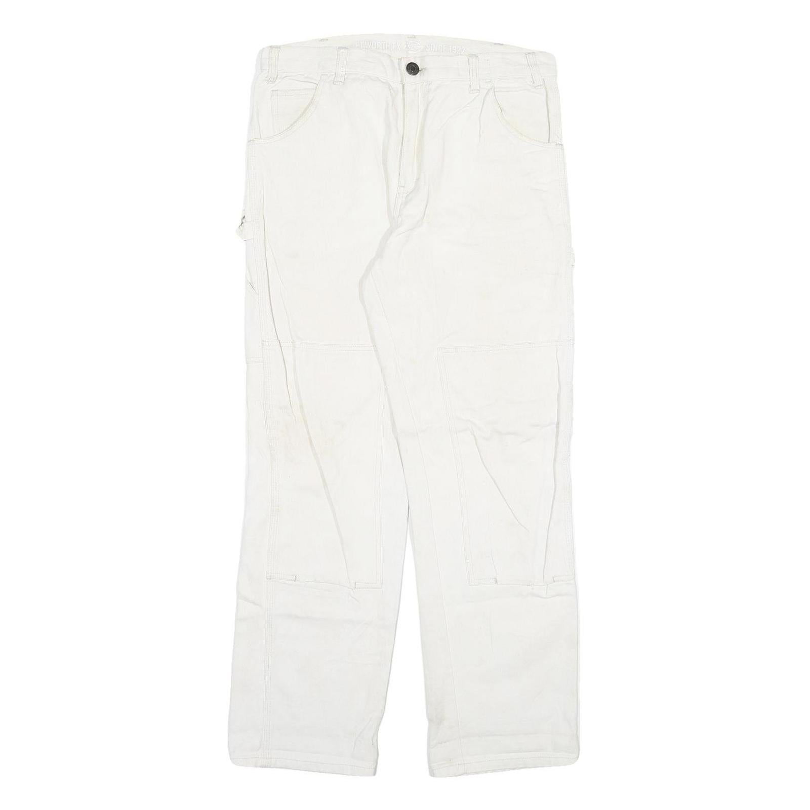 DICKIES Mens White Regular Fit Straight Denim Jeans W32 L29 Cotton Blend Zip Refurbished - N/A refurbished available on Cerqular