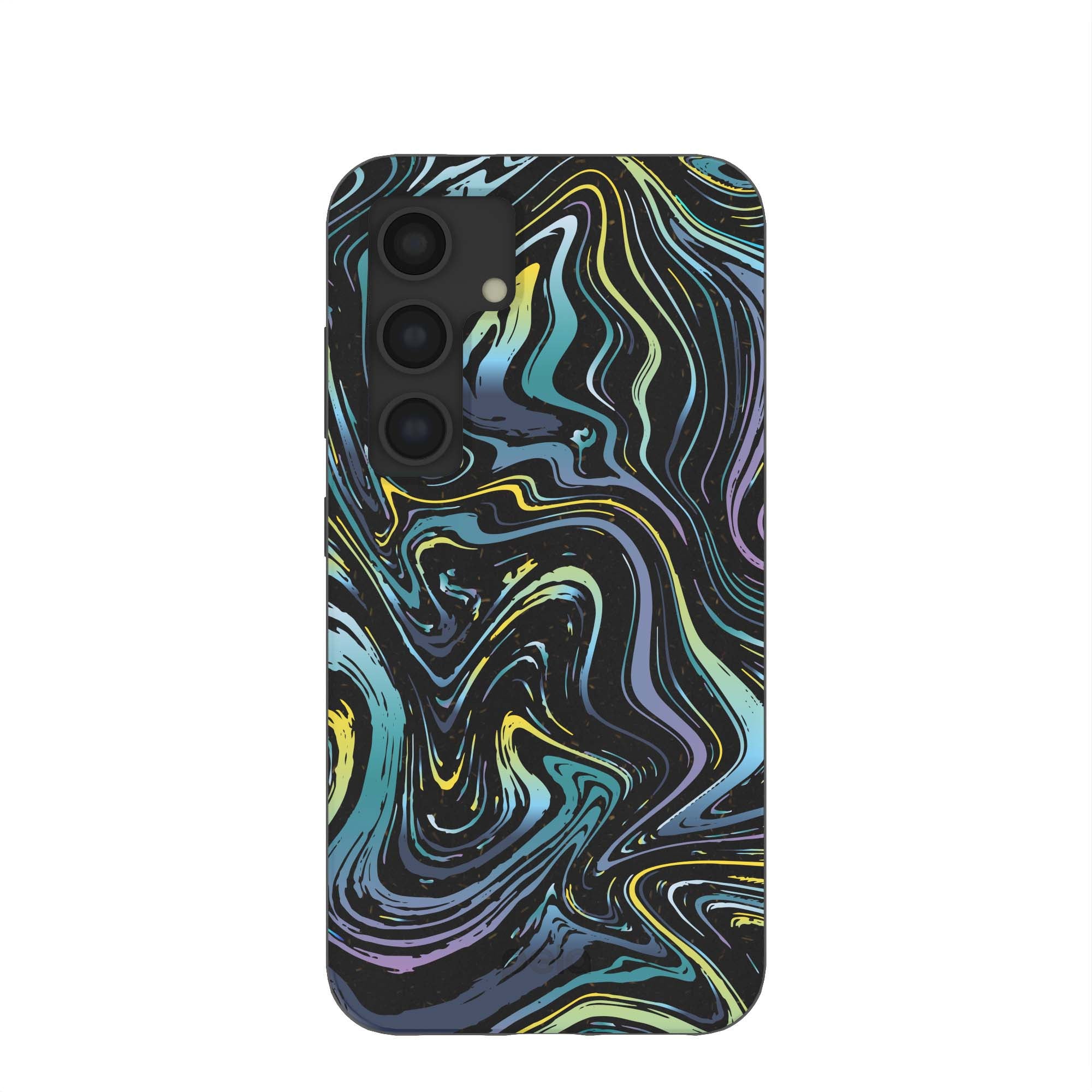 Black Space Waves Samsung Galaxy S24 Case Refurbished - Pela Case refurbished available on Cerqular