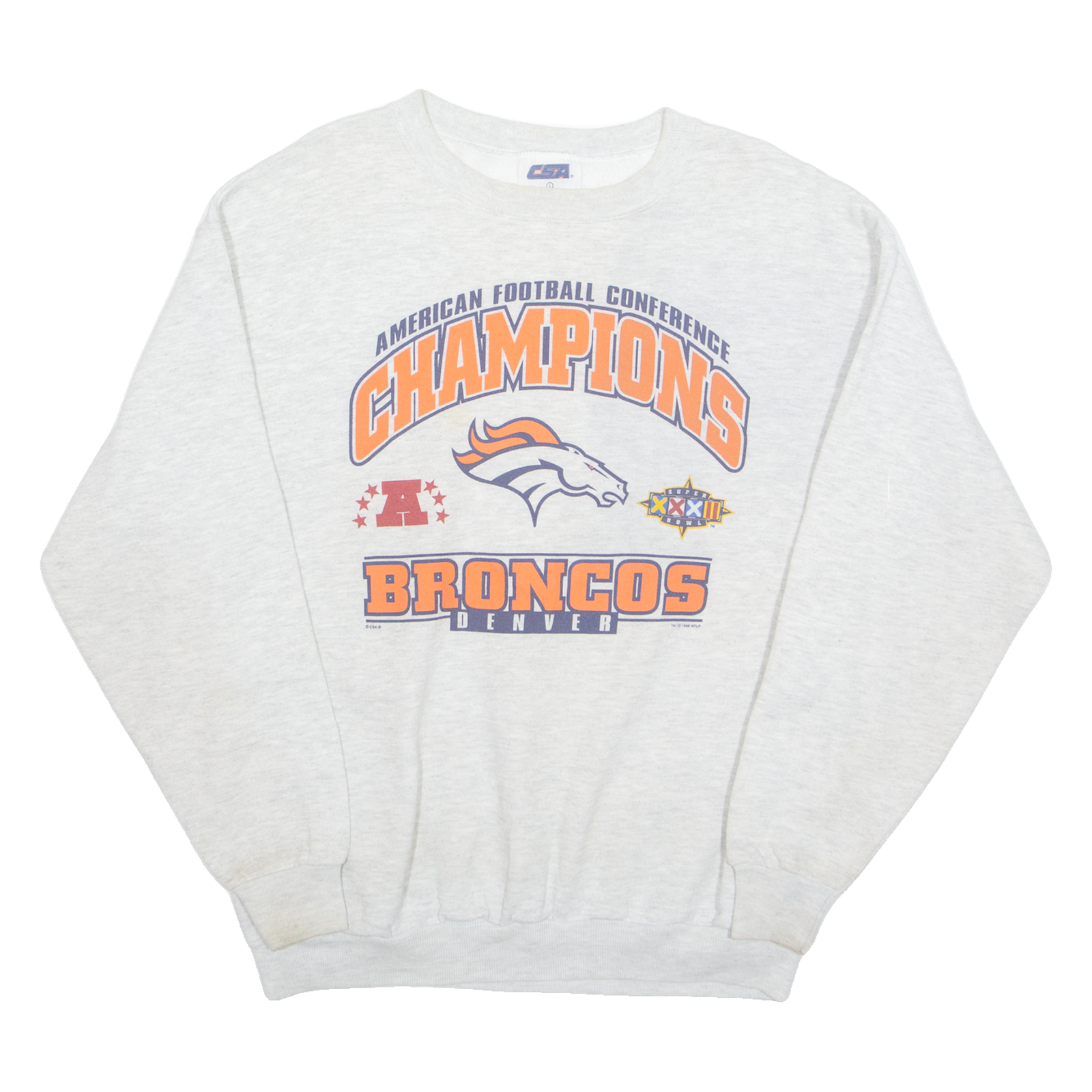 CSA Denver Broncos NFL Mens Sweatshirt Grey 90s USA L Refurbished - N/A refurbished available on Cerqular