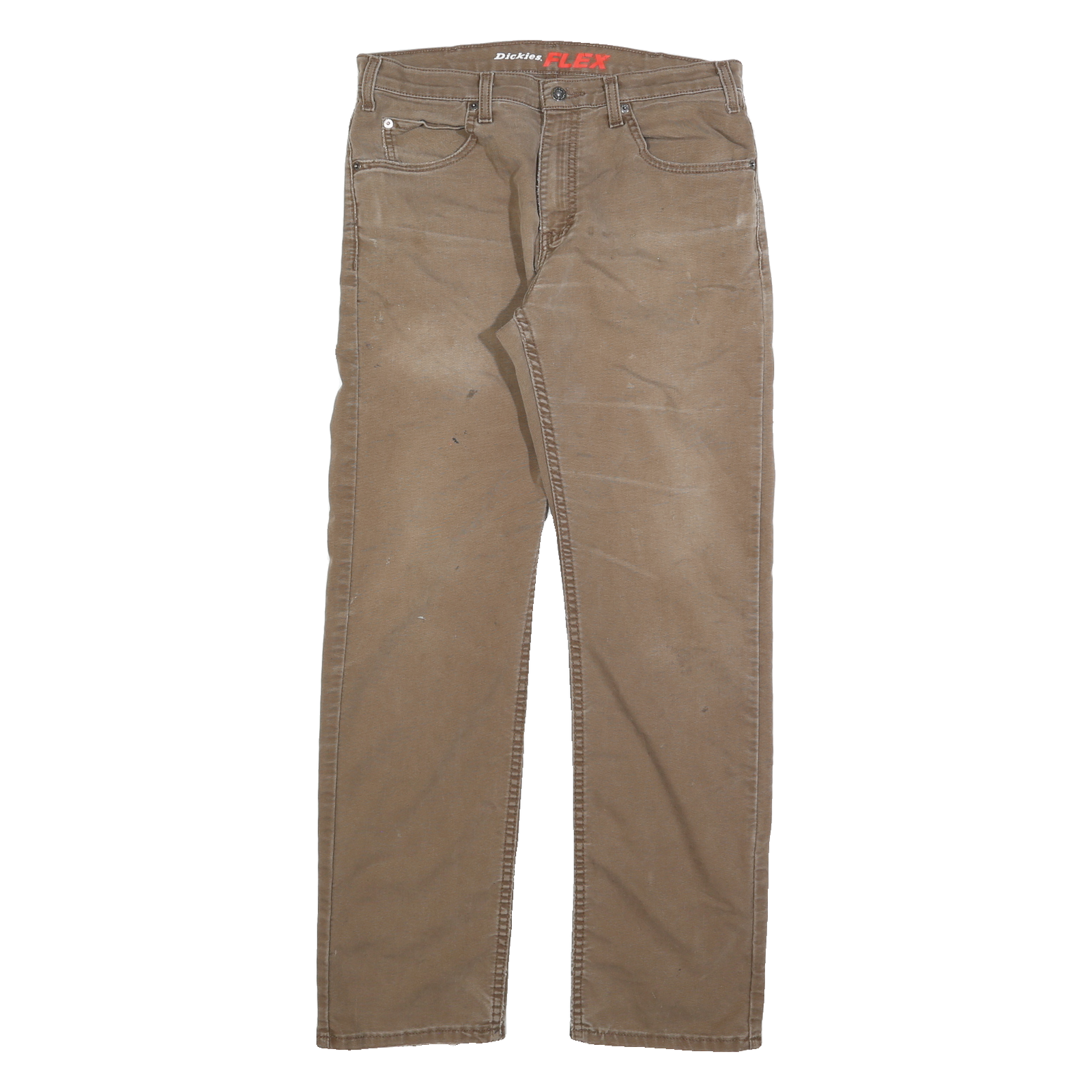 DICKIES Mens Regular Fit Straight Leg Denim Brown W34 L32 Workwear Cotton Blend Refurbished - N/A refurbished available on Cerqular