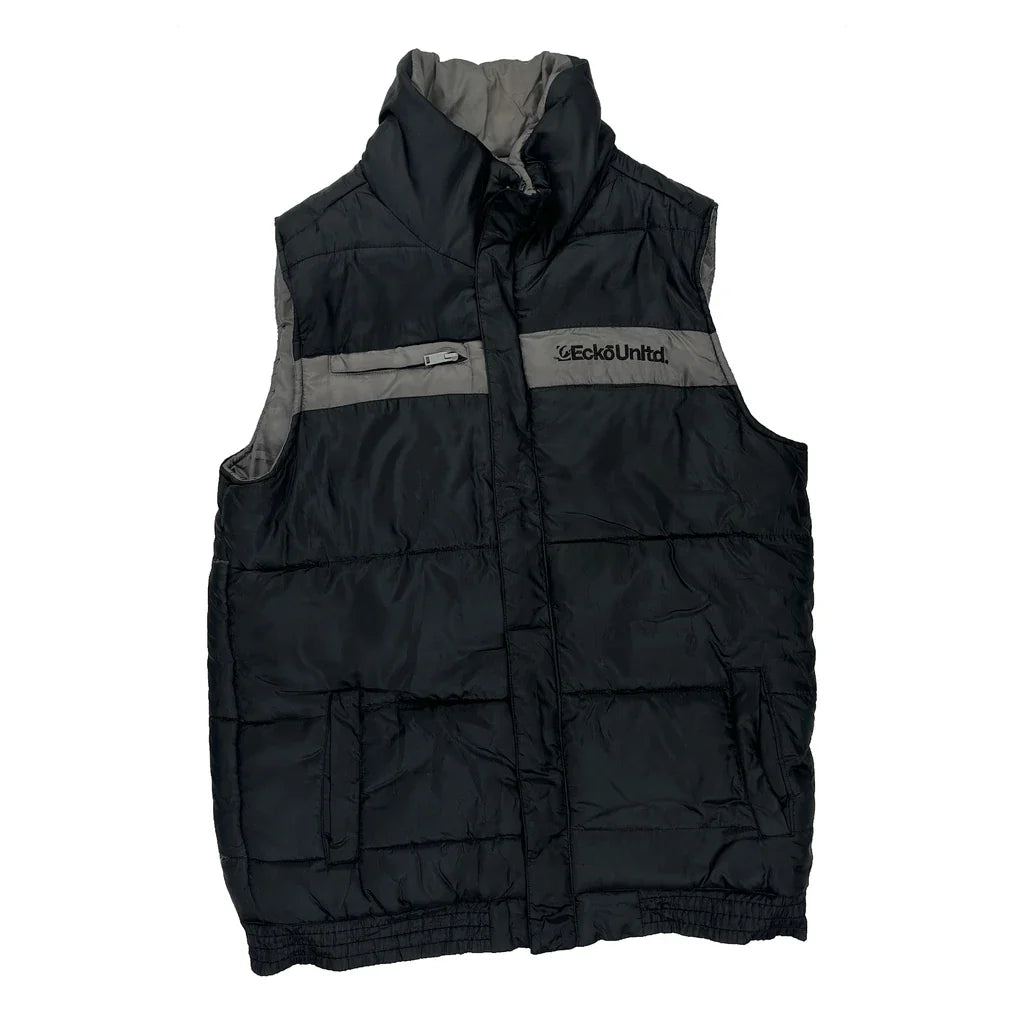 Ecko Unltd Hip Hop Gilet - Small Grey Polyester Refurbished - Thrifted (note: this is a term often used to describe second- refurbished available on Cerqular