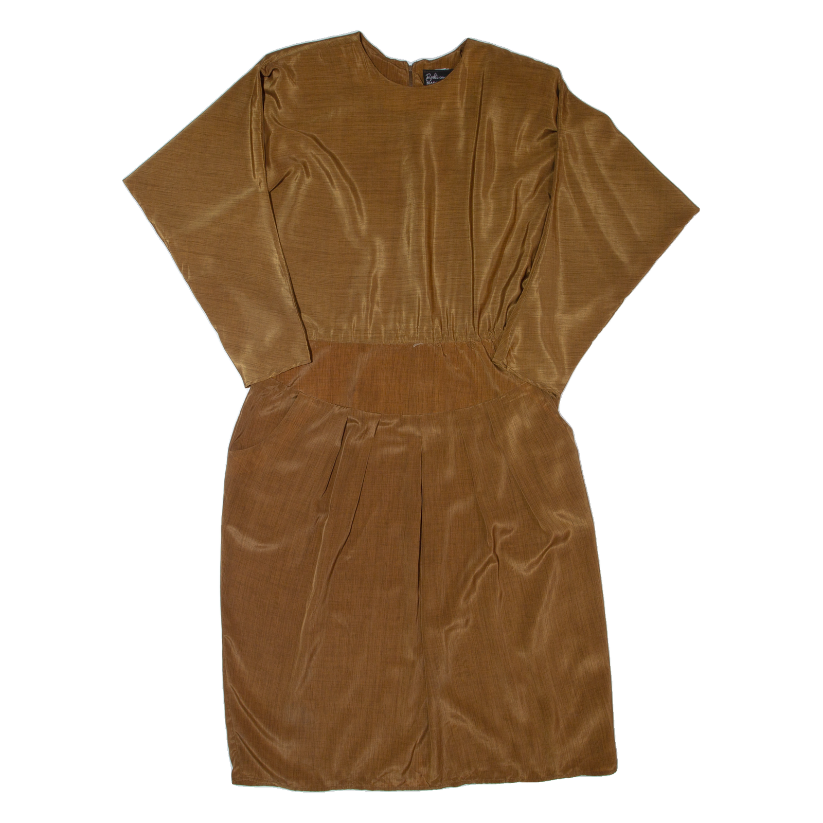 BRELI Womens Fit & Flare Dress Brown 90s Long Sleeve Midi L Refurbished - N/A refurbished available on Cerqular
