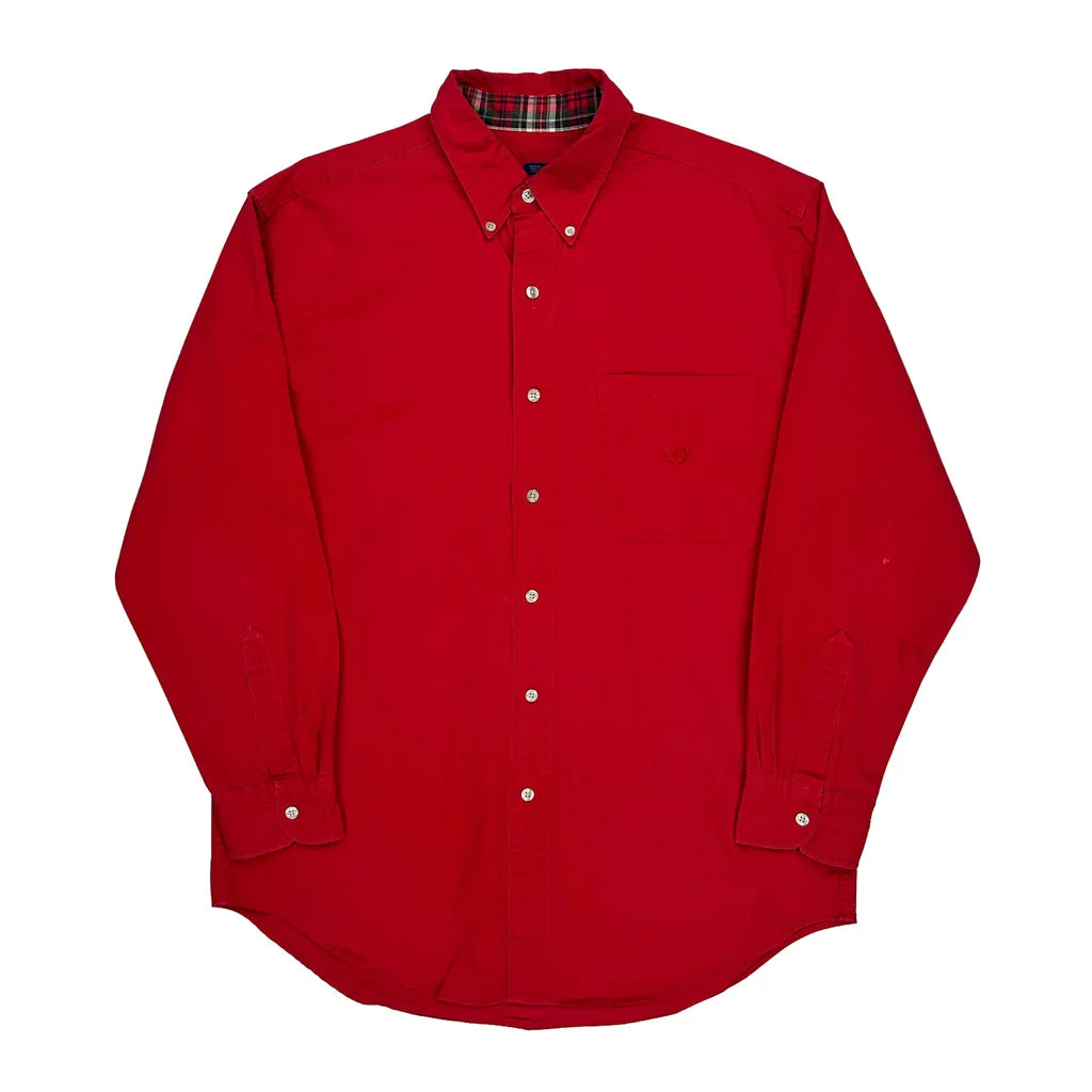 Chaps Ralph Lauren Shirt - Medium Red Cotton Refurbished - Thrifted (note: this is a term often used to describe second- refurbished available on Cerqular