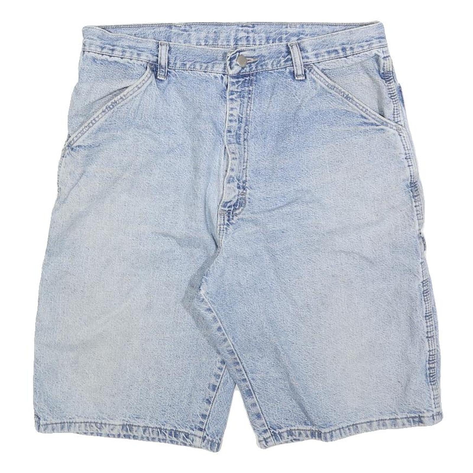 WRANGLER Mens Shorts Blue Denim Casual L W34 Workwear Cotton Blend Refurbished - N/A refurbished available on Cerqular