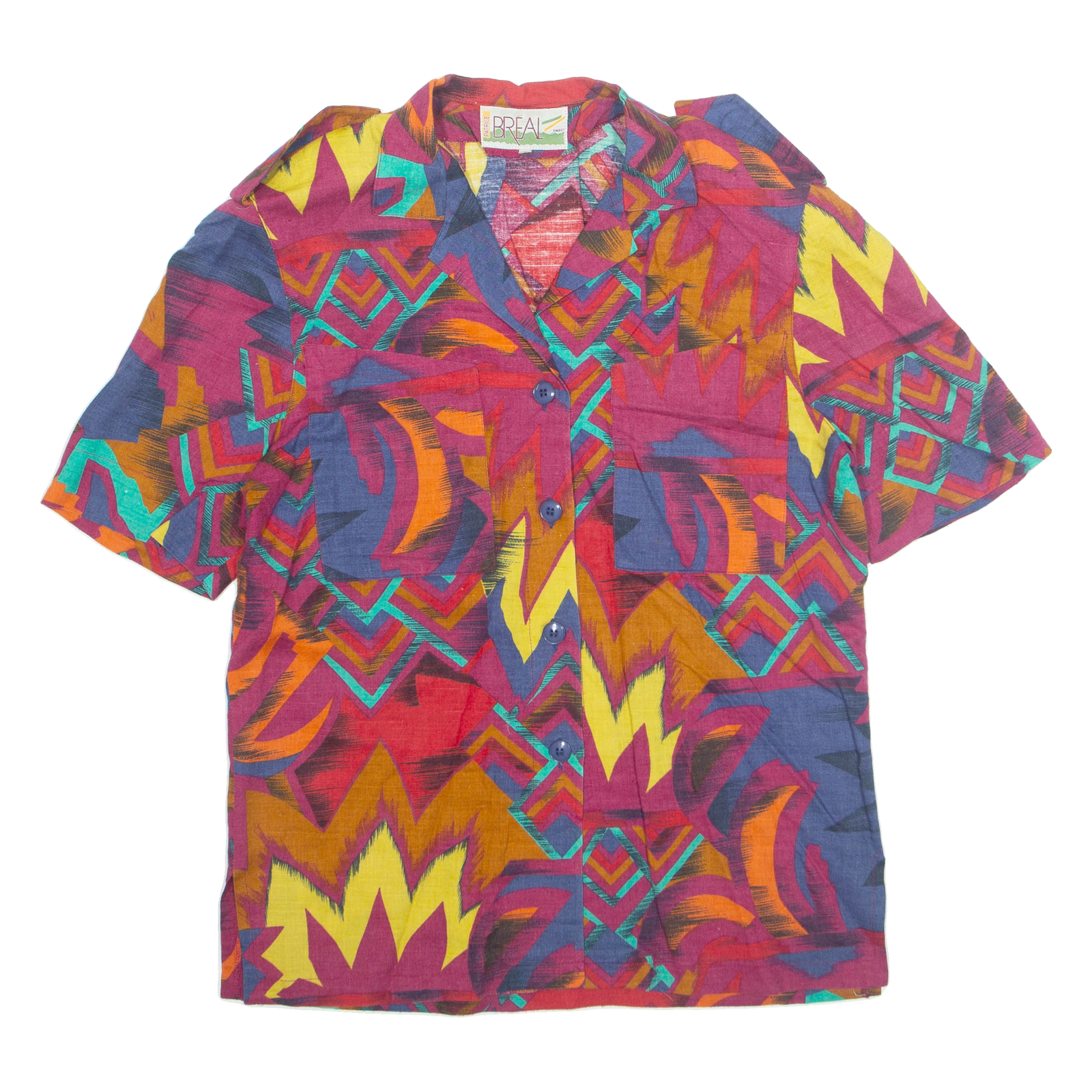 BREAL Womens Printed Shirt Purple Collared Crazy Pattern M Refurbished - N/A refurbished available on Cerqular