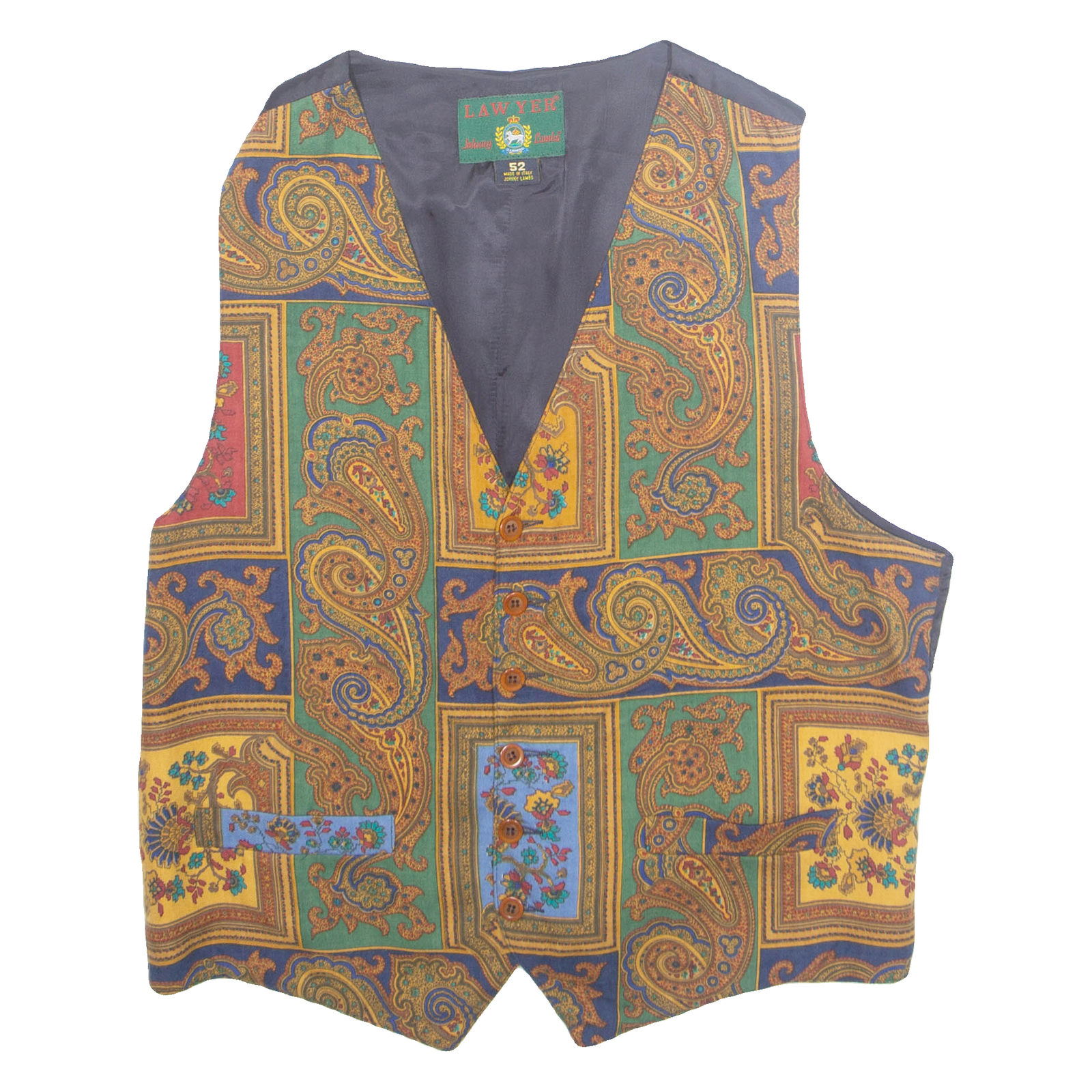 LAWYER Mens Waistcoat Orange Crazy Pattern M Refurbished - N/A refurbished available on Cerqular