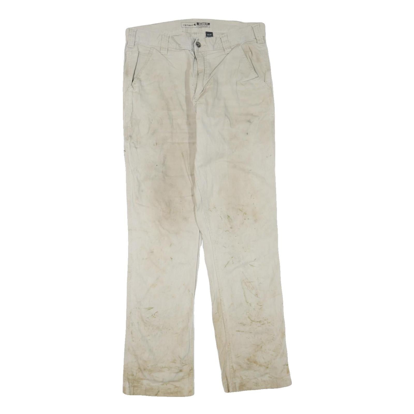Buy CARHARTT Mens Regular Fit Cotton Blend Beige Trousers W33 L31 Workwear Zip Refurbished - $40.29 CARHARTT Mens Regular Fit Cotton Blend Beige Trousers W33 L31 Workwear Zip Refurbished - N/A refurbished available on Cerqular