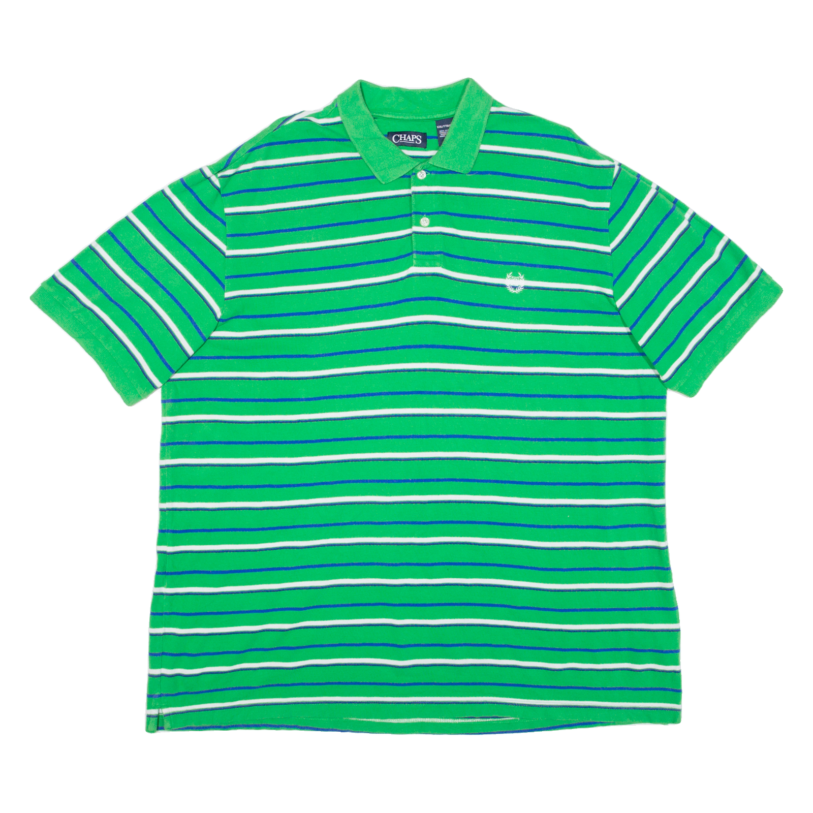 CHAPS Mens Polo Shirt Green Striped 2XL Refurbished - N/A refurbished available on Cerqular