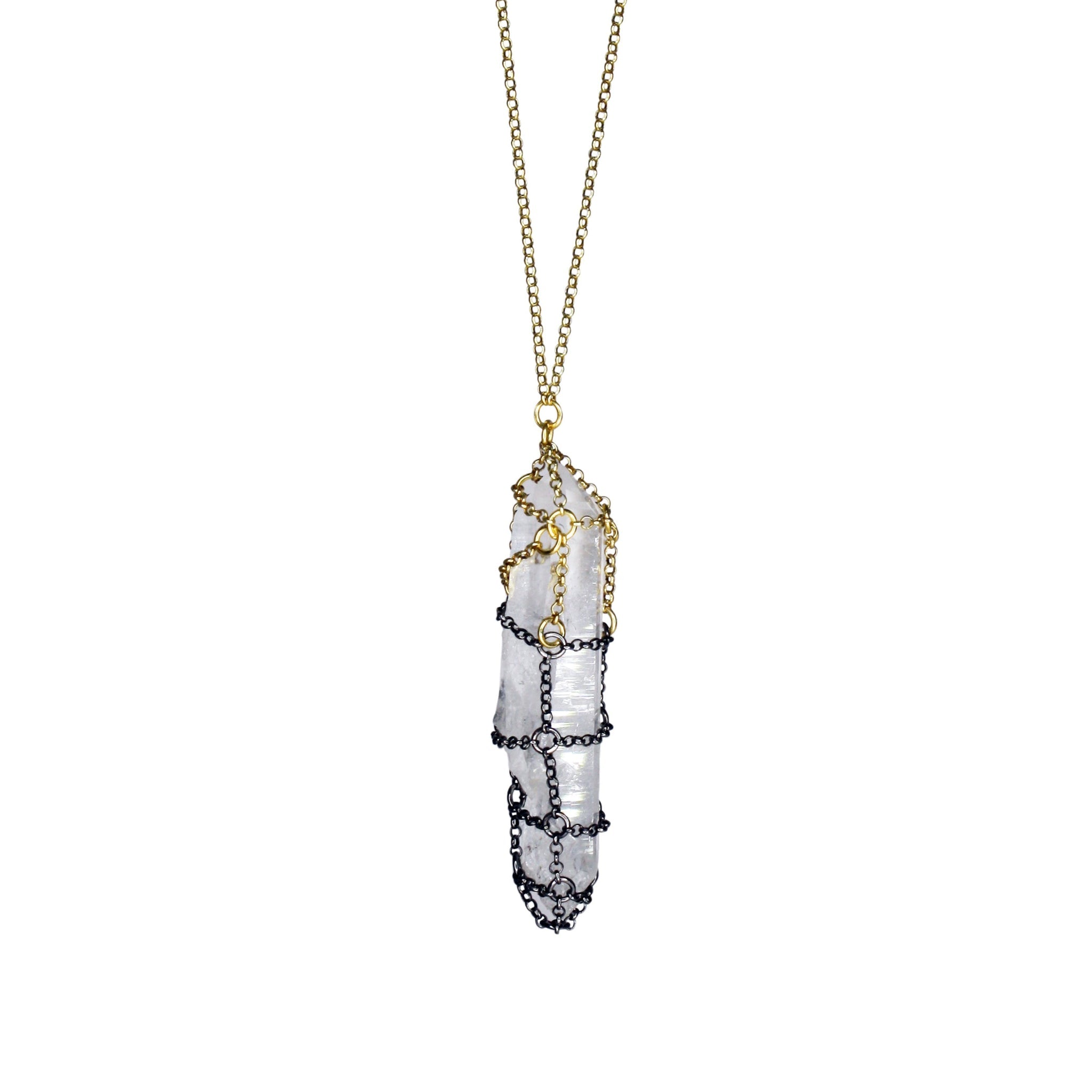 Caged Ombre Quartz Necklace Refurbished - N/A (Note: There is no well-known brand with this name refurbished available on Cerqular