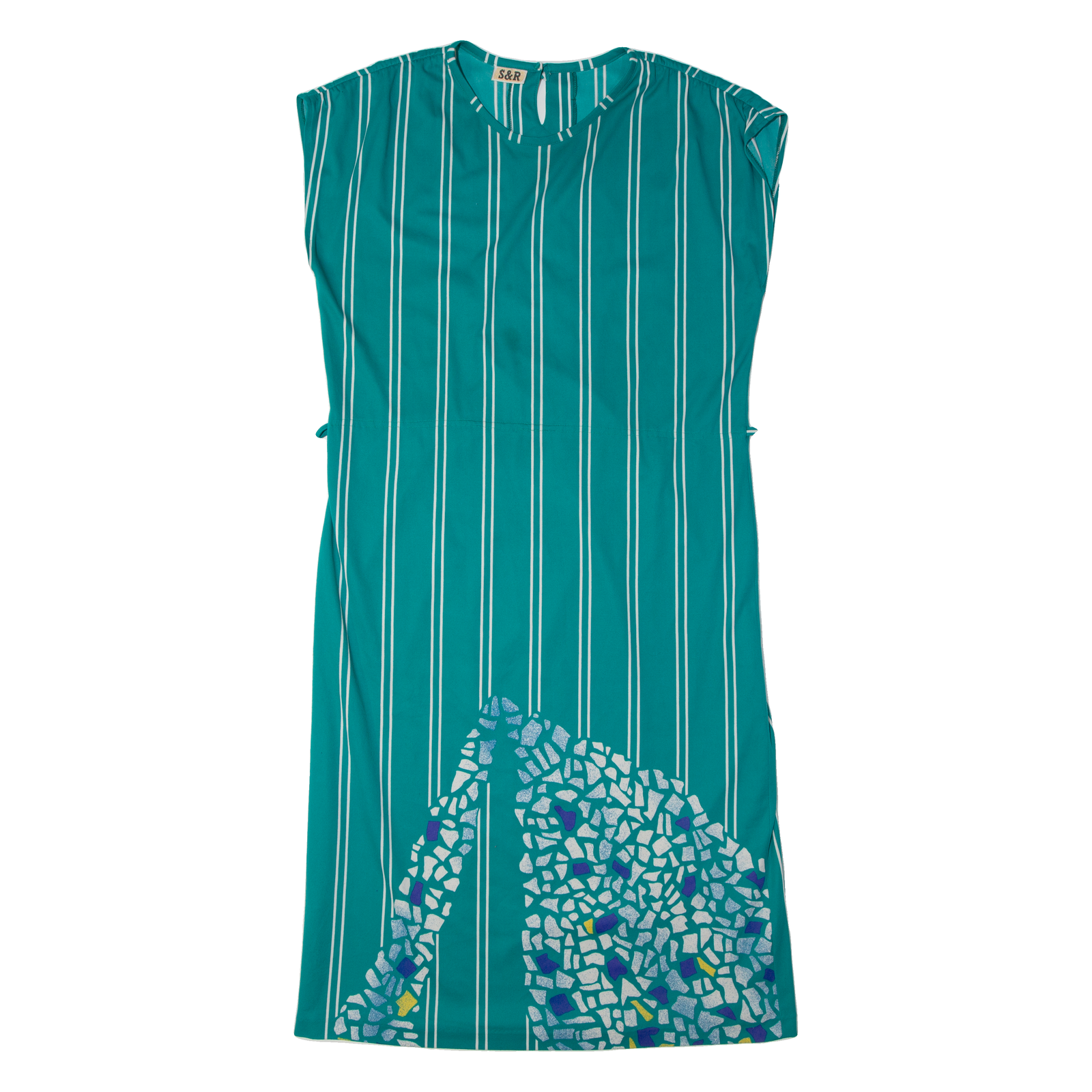 S&R Womens A-Line Dress Blue Striped Sleeveless Midi L Refurbished - N/A refurbished available on Cerqular