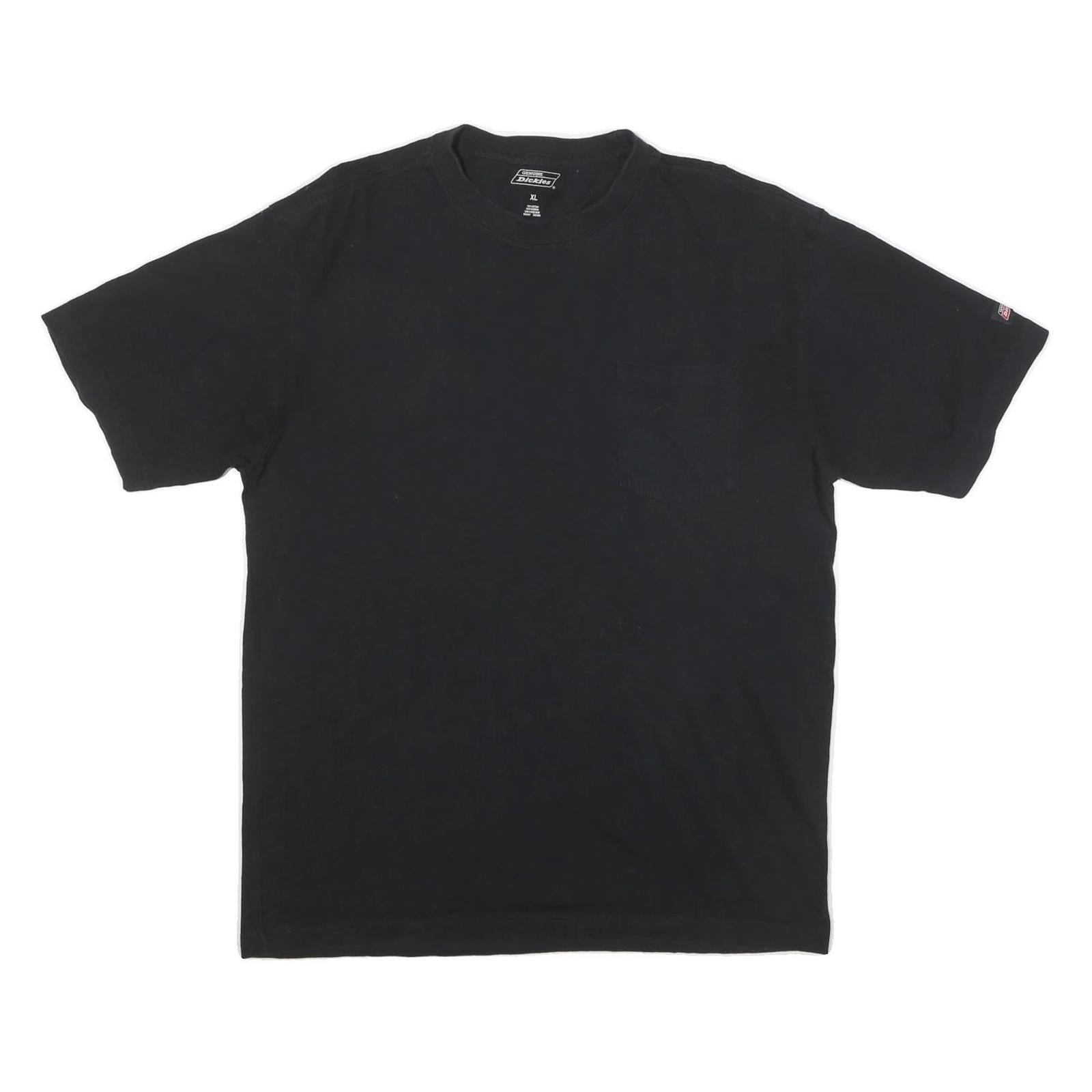 DICKIES Mens Black Plain T-Shirt XL Short Sleeve Crew Neck Cotton Blend Workwear Refurbished - N/A refurbished available on Cerqular