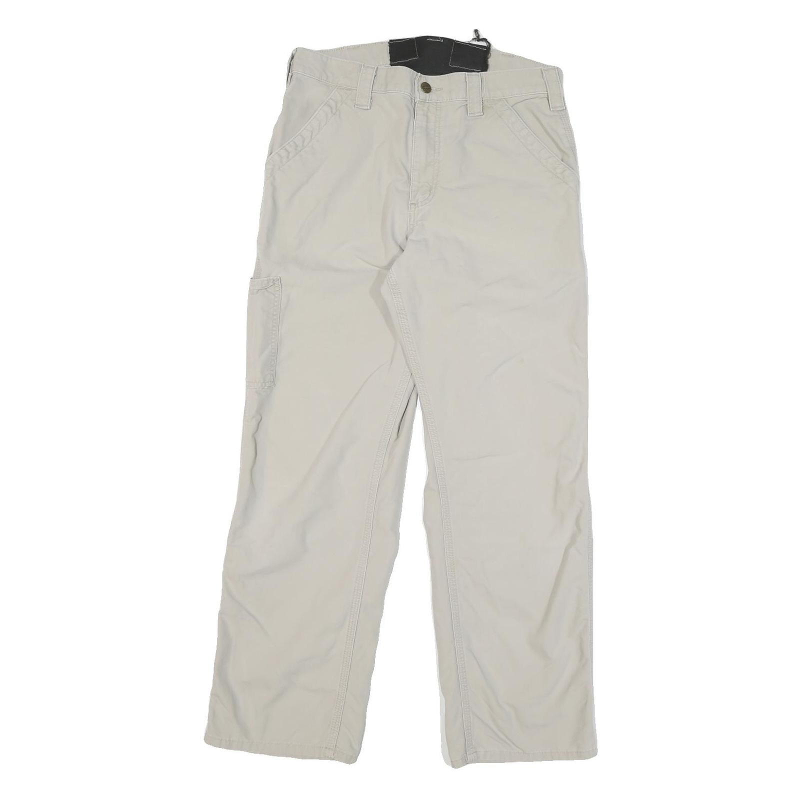 CARHARTT Mens Cotton Blend Beige Regular Straight Trousers W30 L29 Workwear Refurbished - N/A refurbished available on Cerqular