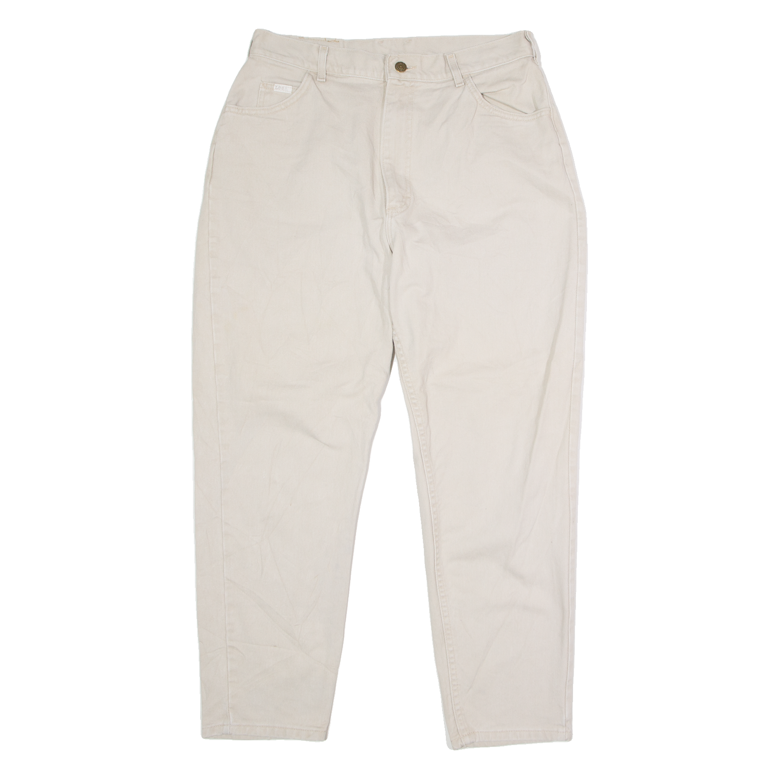 LEE Mens Twill Trousers Beige Regular Mom W30 L28 Refurbished - N/A refurbished available on Cerqular