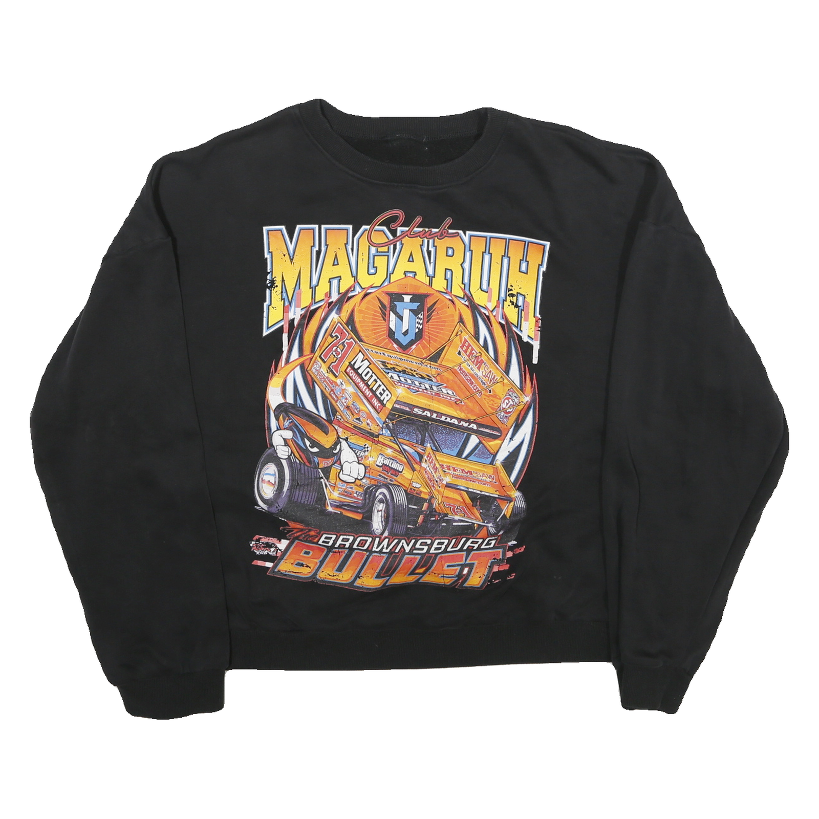 EDIKTED Mens Black Crew Neck XL Club Magaruh Brownsburg Bullet Racing Pullover Refurbished - N/A refurbished available on Cerqular