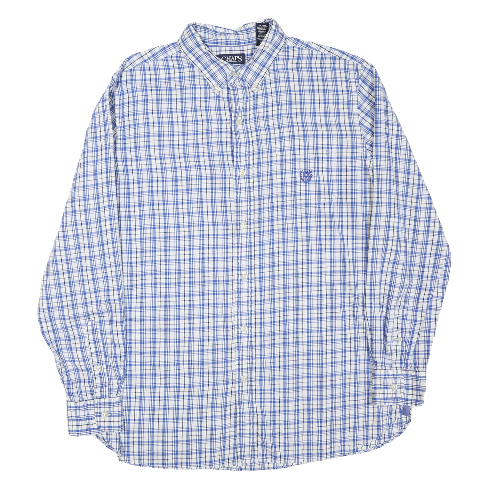 Buy CHAPS Mens Blue & White Check Shirt L Classic Button-Down Collar Long Sleeve Refurbished - $33.79 CHAPS Mens Blue & White Check Shirt L Classic Button-Down Collar Long Sleeve Refurbished - N/A refurbished available on Cerqular