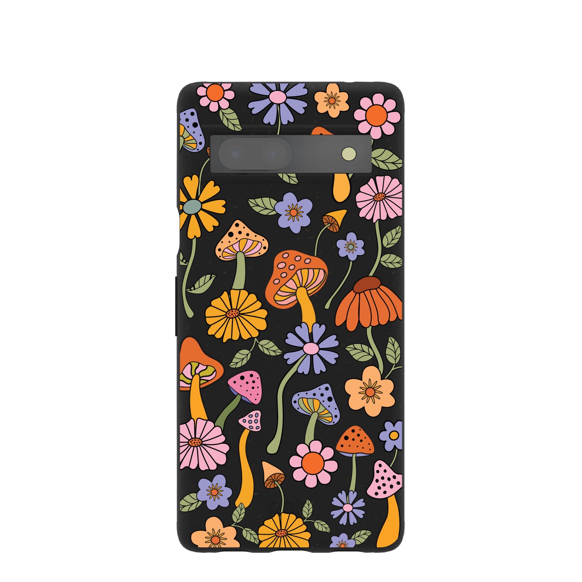 Black Midnight Shrooms Google Pixel 7a Case Refurbished - Pela Case refurbished available on Cerqular