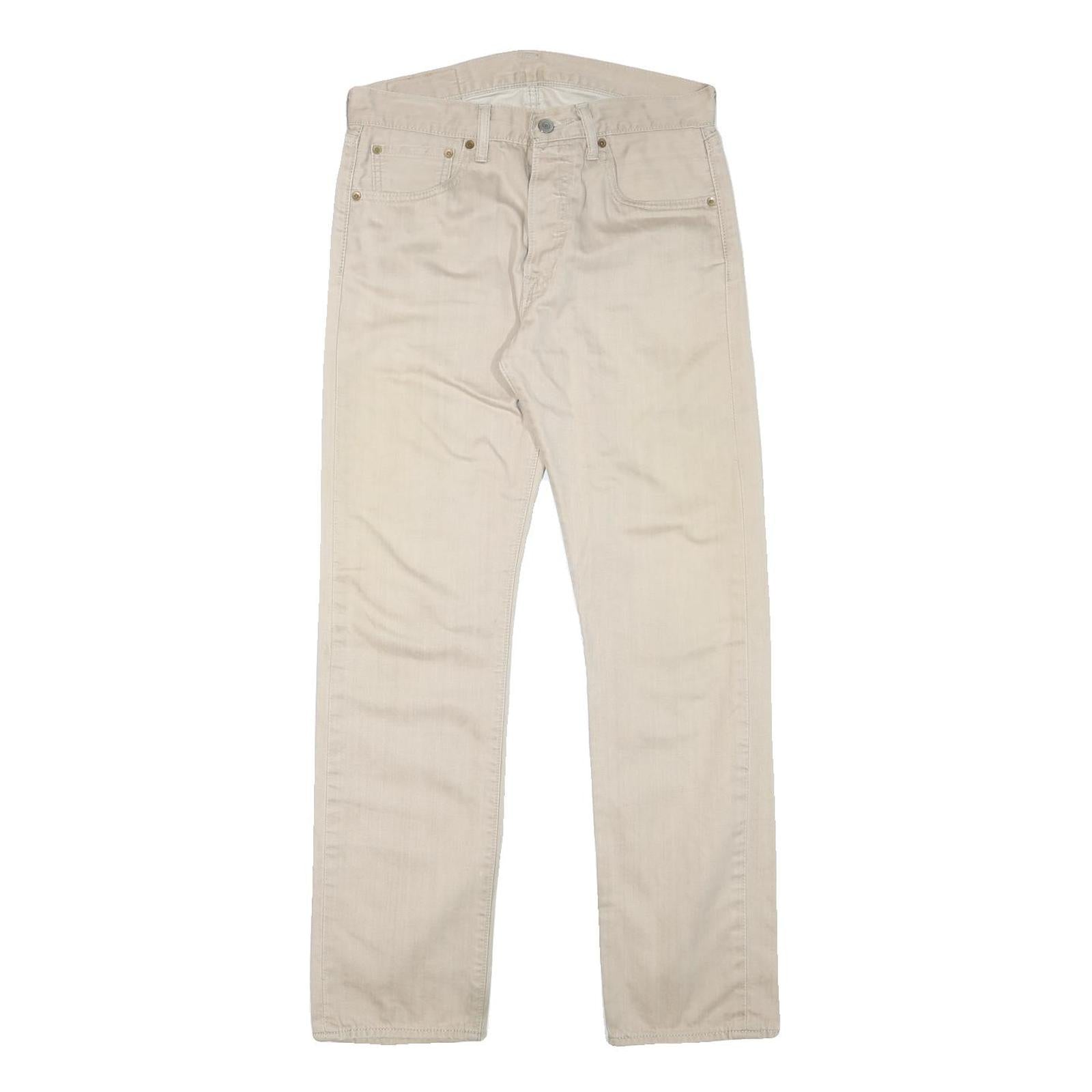 LEVI'S Mens Cotton Blend Beige Regular Fit Straight Leg Trousers W30 L30 Casual Refurbished - N/A refurbished available on Cerqular