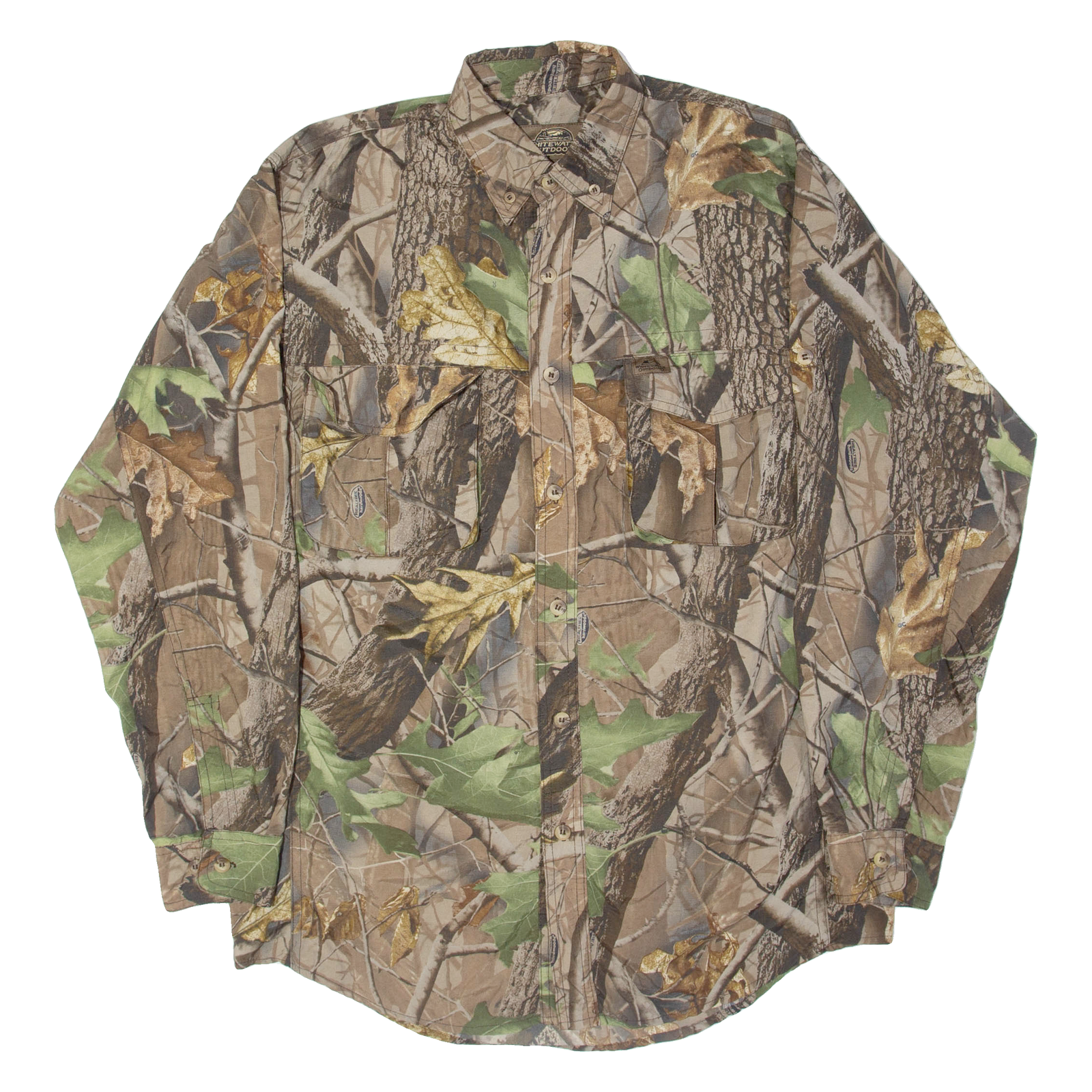 REALTREE Mens Flannel Shirt Brown Nylon Camouflage Long Sleeve S Refurbished - N/A refurbished available on Cerqular