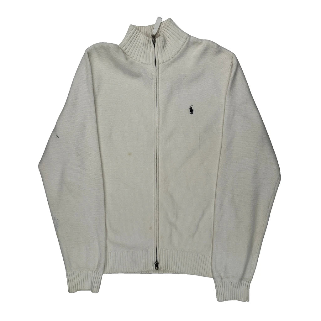 Polo By Ralph Lauren Jumper - XL White Cotton Refurbished - Thrifted (note: this is a term often used to describe second- refurbished available on Cerqular