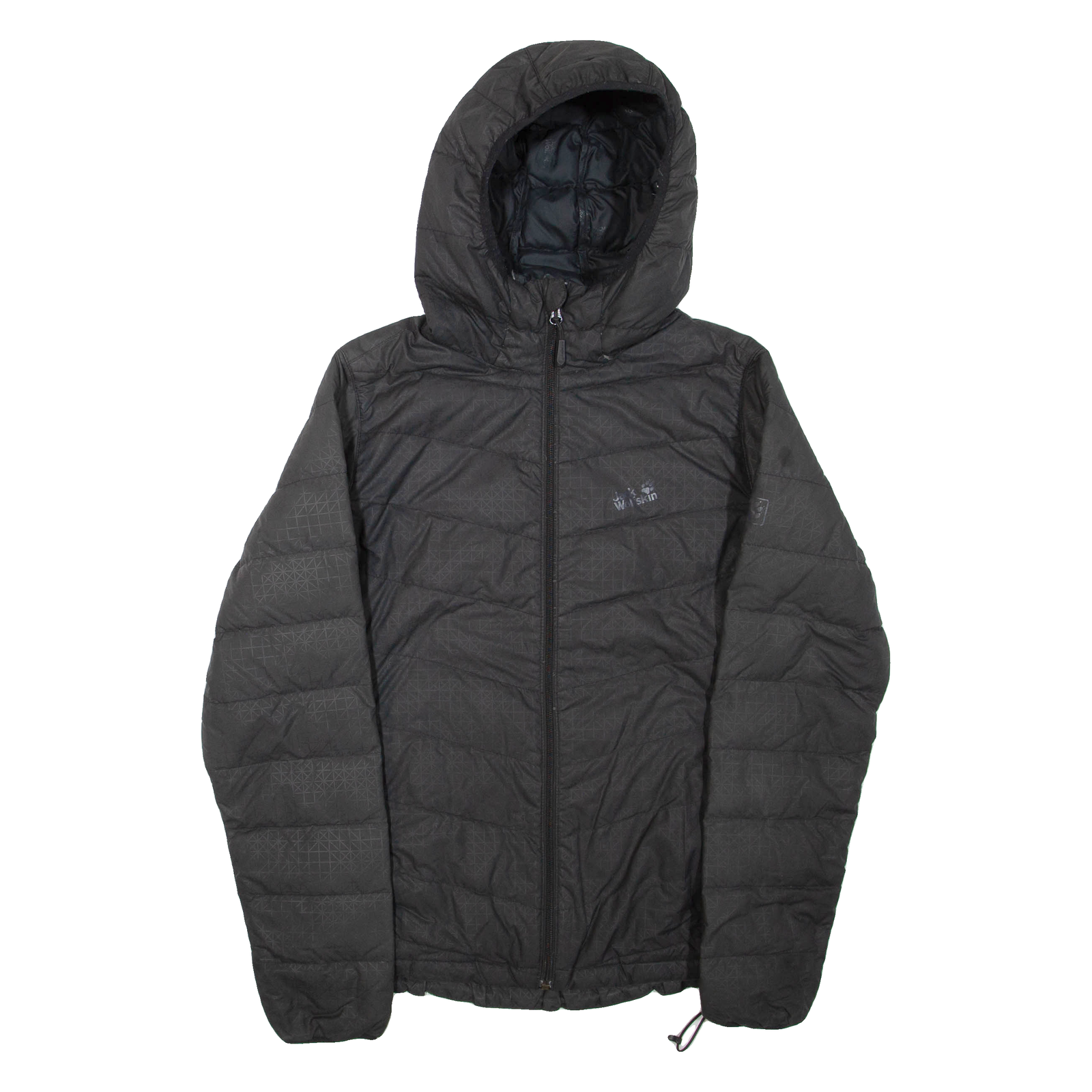 JACK WOLFSKIN Womens Puffer Jacket Grey Hooded UK 12 Refurbished - N/A refurbished available on Cerqular
