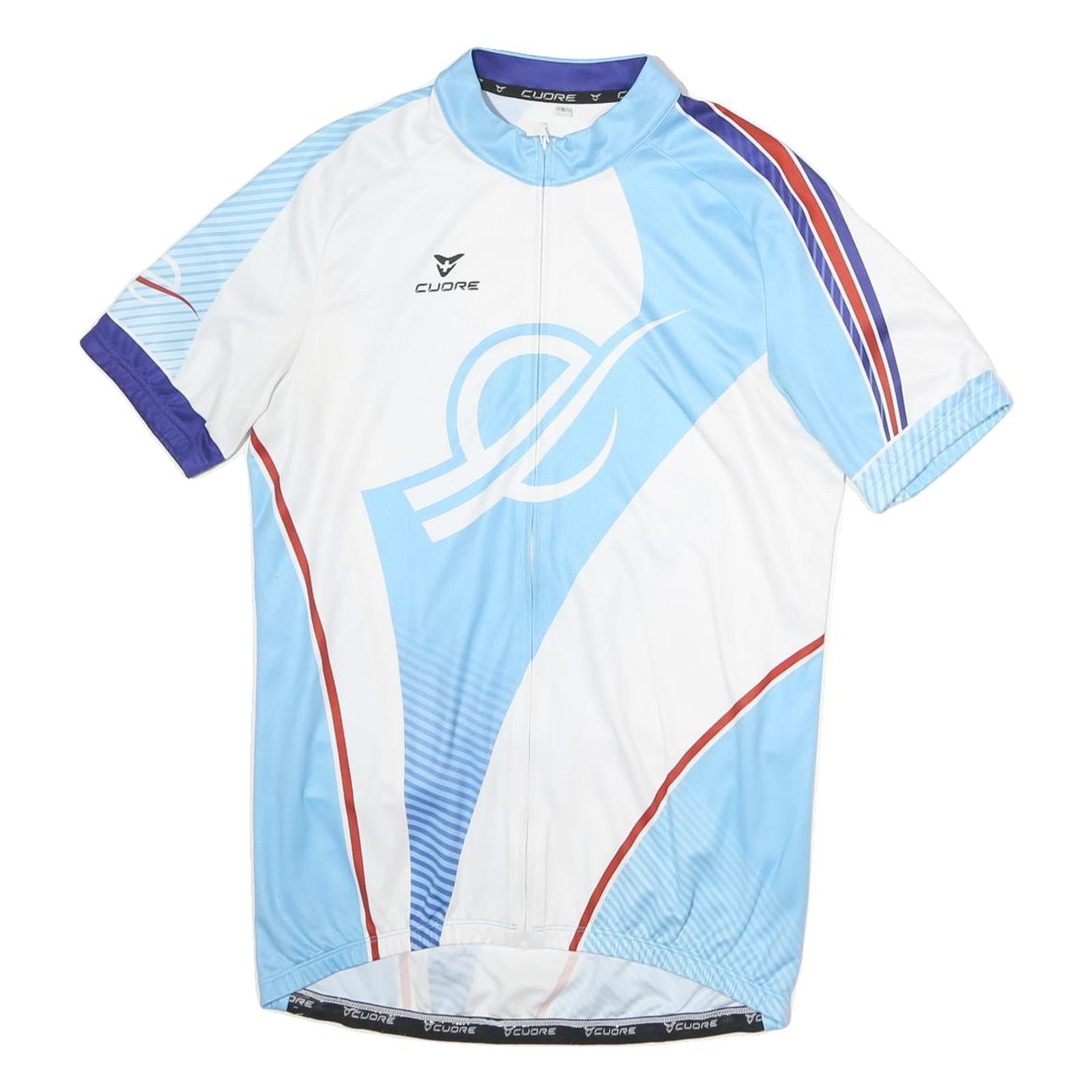 Buy CUORE Mens Blue White Polyester Cycling Jersey L Short Sleeve Zip Neck Refurbished - $23.39 CUORE Mens Blue White Polyester Cycling Jersey L Short Sleeve Zip Neck Refurbished - N/A refurbished available on Cerqular