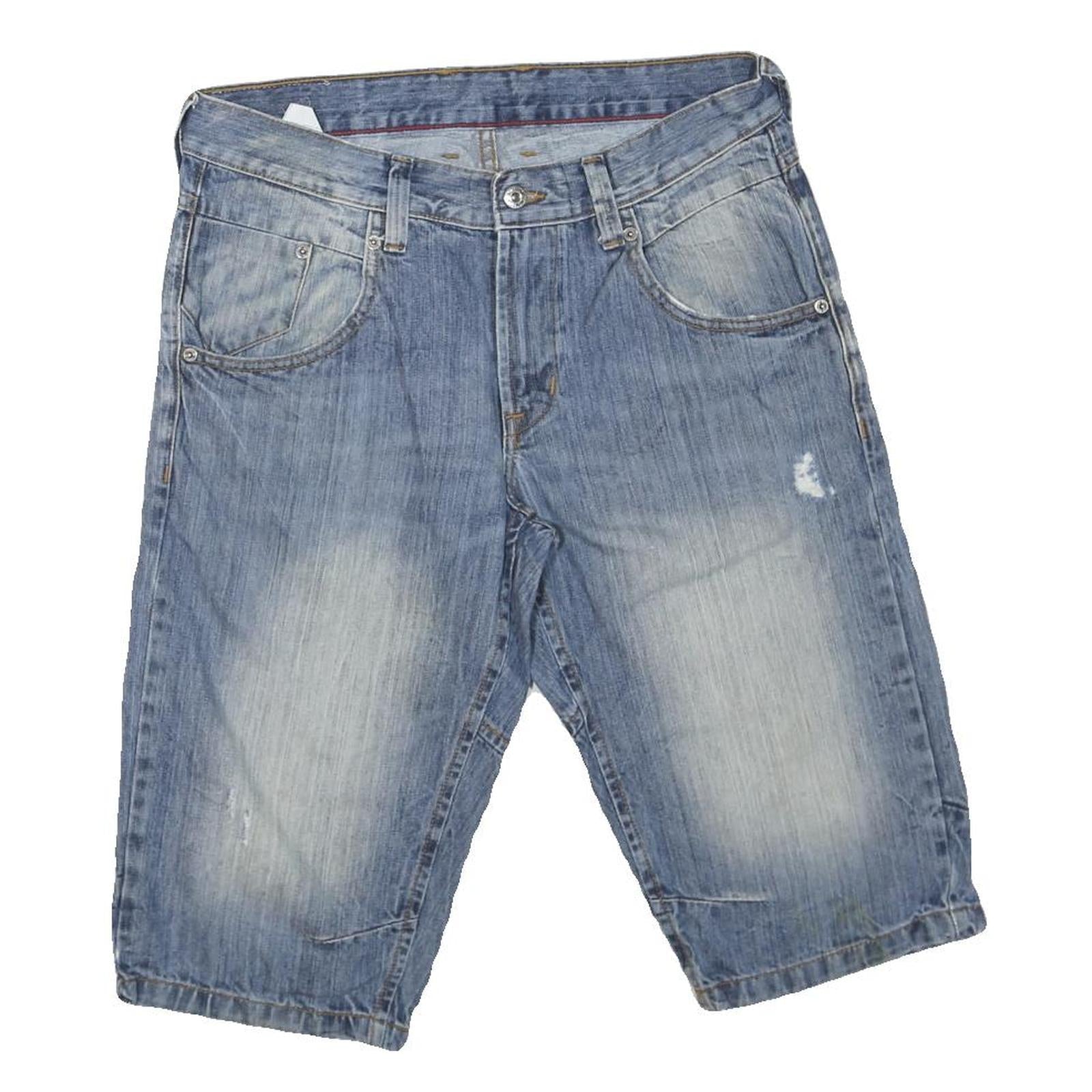 MUSTANG Mens Denim Blue Casual Shorts M W32 Cotton Blend Faded Style Refurbished - N/A refurbished available on Cerqular
