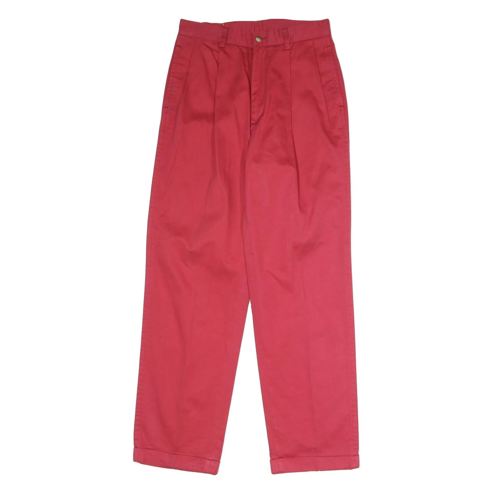 NAUTICA Mens Cotton Red Classic Straight Trousers W30 L32 Comfortable Zip Refurbished - N/A refurbished available on Cerqular