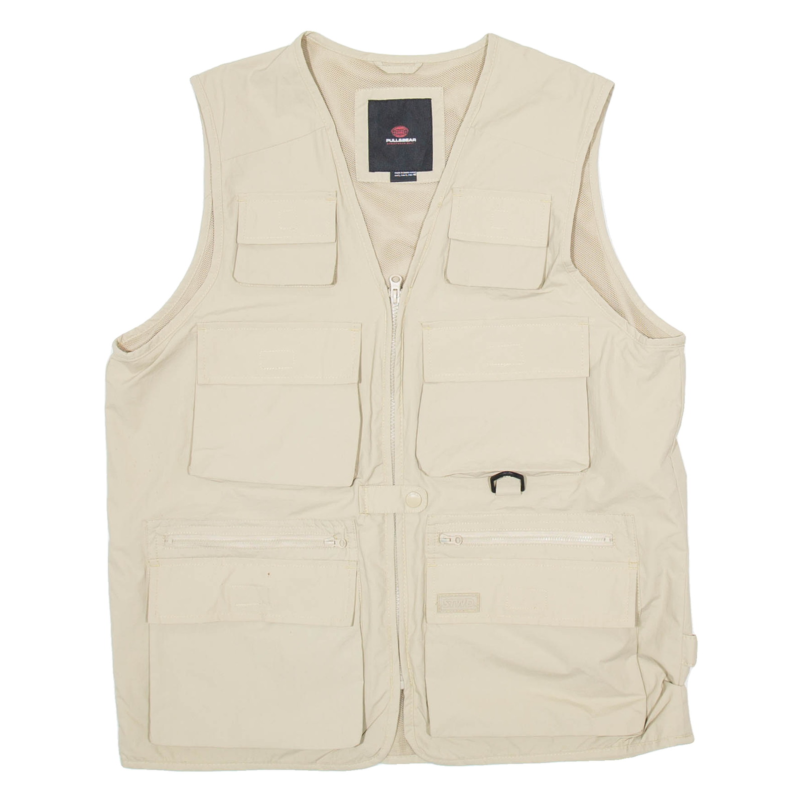 PULL&BEAR Mens Chore Gilet Beige Nylon L Refurbished - N/A refurbished available on Cerqular