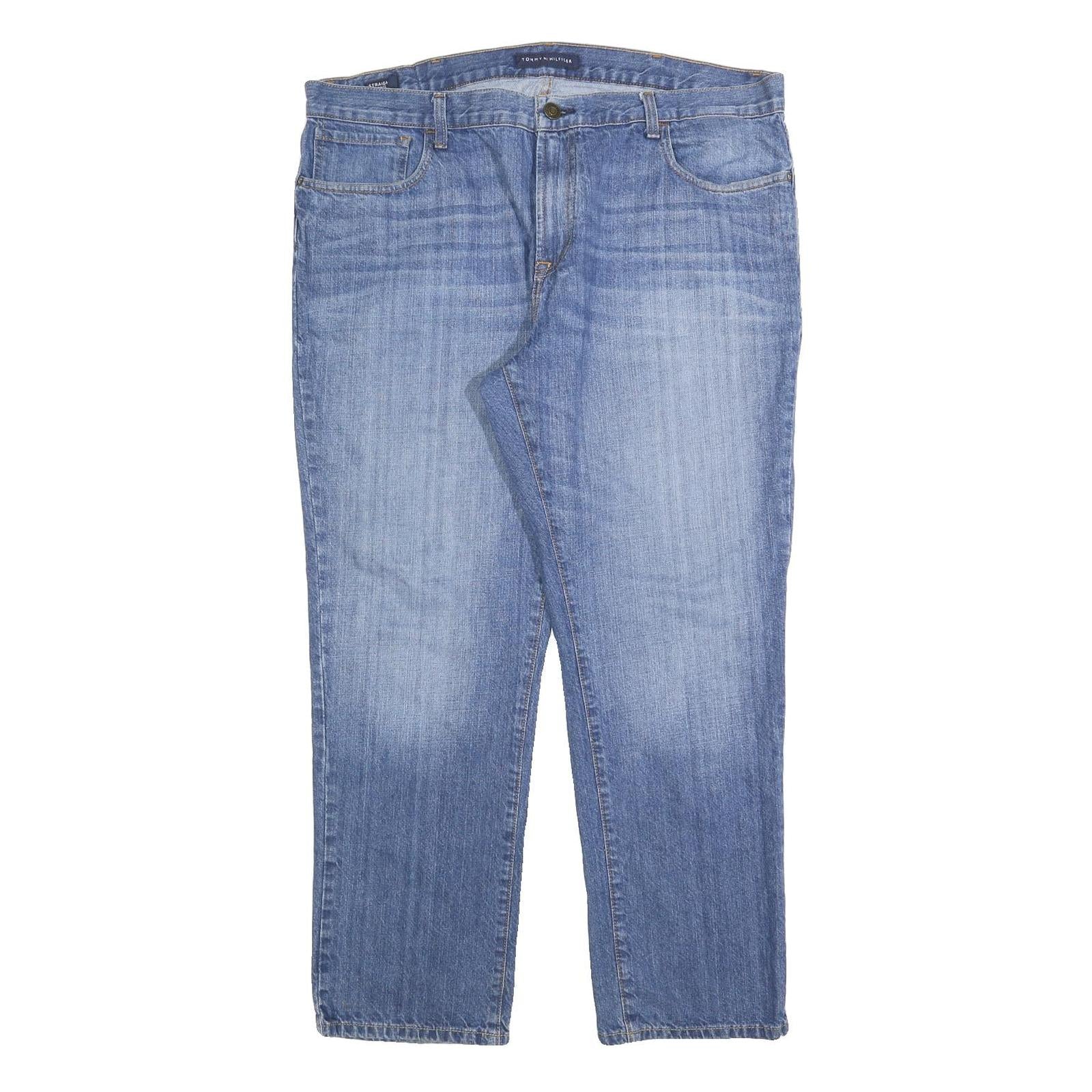 TOMMY HILFIGER Mens Jeans Blue Regular Straight Denim Medium W40 L30 Classic Zip Refurbished - N/A refurbished available on Cerqular