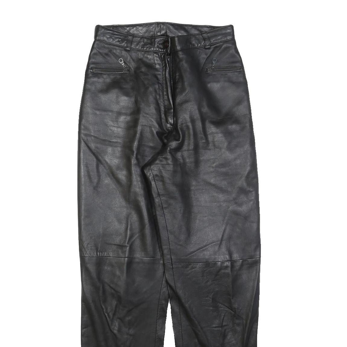 Buy Black Womens Regular Fit Leather Trousers W26 L30 Zip Closure Stylish Refurbished - $32.49 Black Womens Regular Fit Leather Trousers W26 L30 Zip Closure Stylish Refurbished - N/A refurbished available on Cerqular