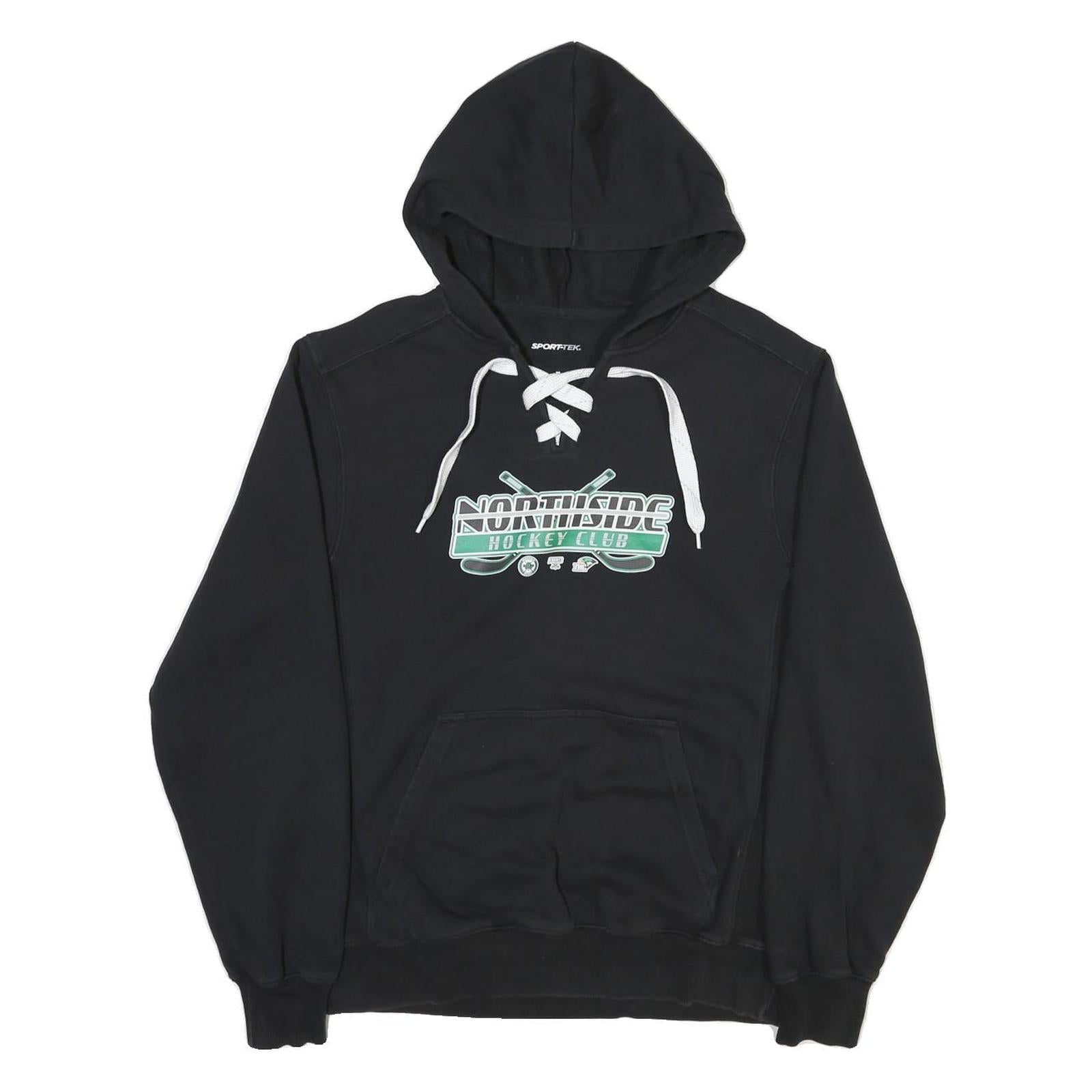 SPORT-TEK Mens Black Northside Hockey Club Hoodie Lace Up M Cotton Blend Refurbished - N/A refurbished available on Cerqular