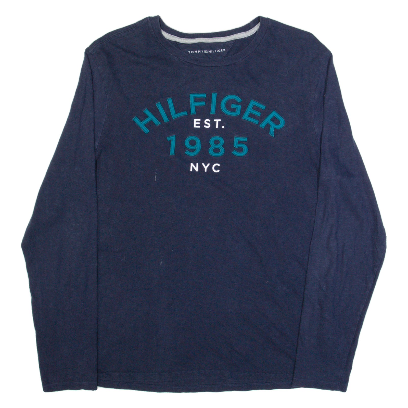 TOMMY HILFIGER Mens T-Shirt Blue Long Sleeve M Refurbished - N/A refurbished available on Cerqular