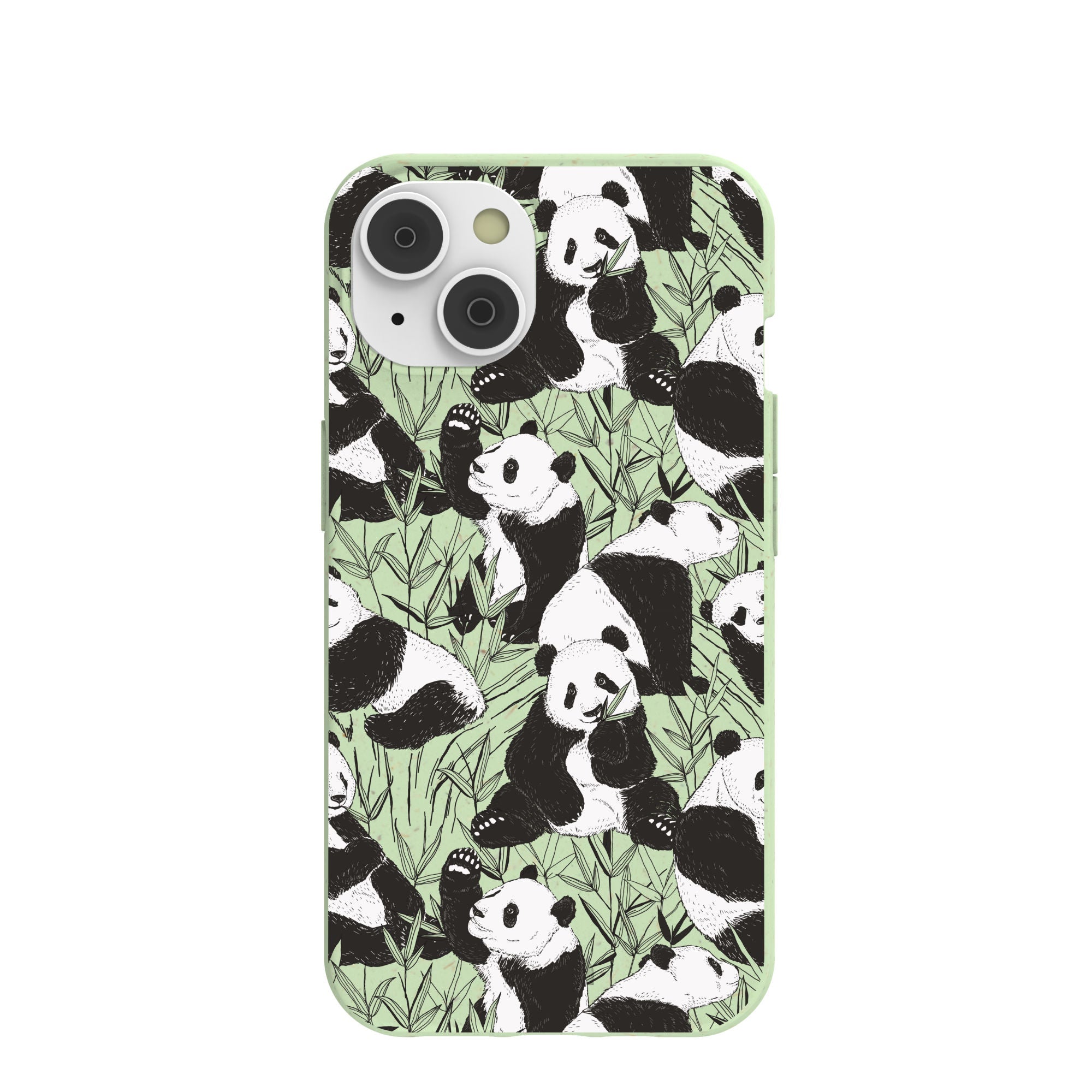 Sage Green Pandamonium iPhone 14/16e Case Refurbished - Pela Case refurbished available on Cerqular