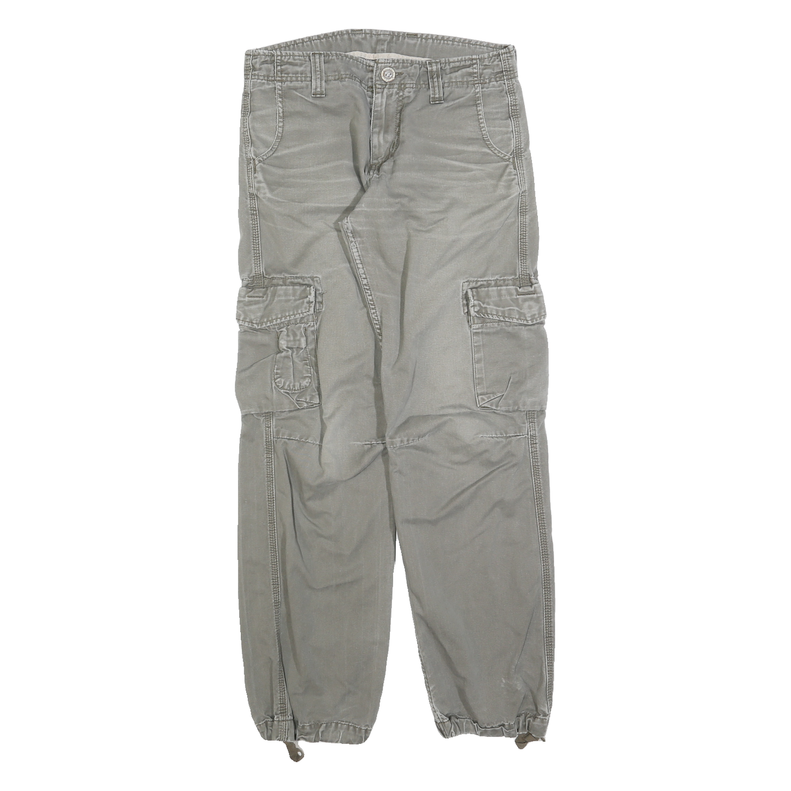 CARHARTT Mens Cotton Blend Grey Regular Cargo Trousers W30 L30 Workwear Durable Refurbished - N/A refurbished available on Cerqular