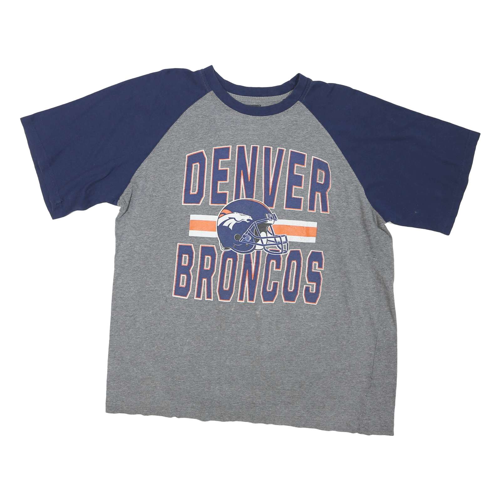 NFL Mens Grey & Navy Denver Broncos Graphic T-Shirt XL Short Sleeve Crew Neck Refurbished - N/A refurbished available on Cerqular