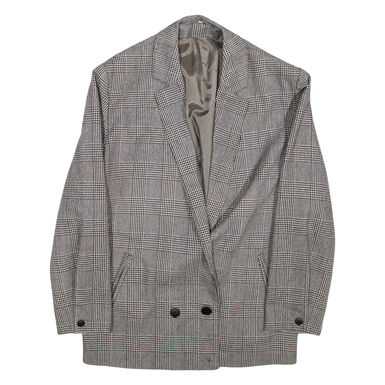 Womens Blazer Jacket Grey Wool Check L Refurbished - N/A refurbished available on Cerqular